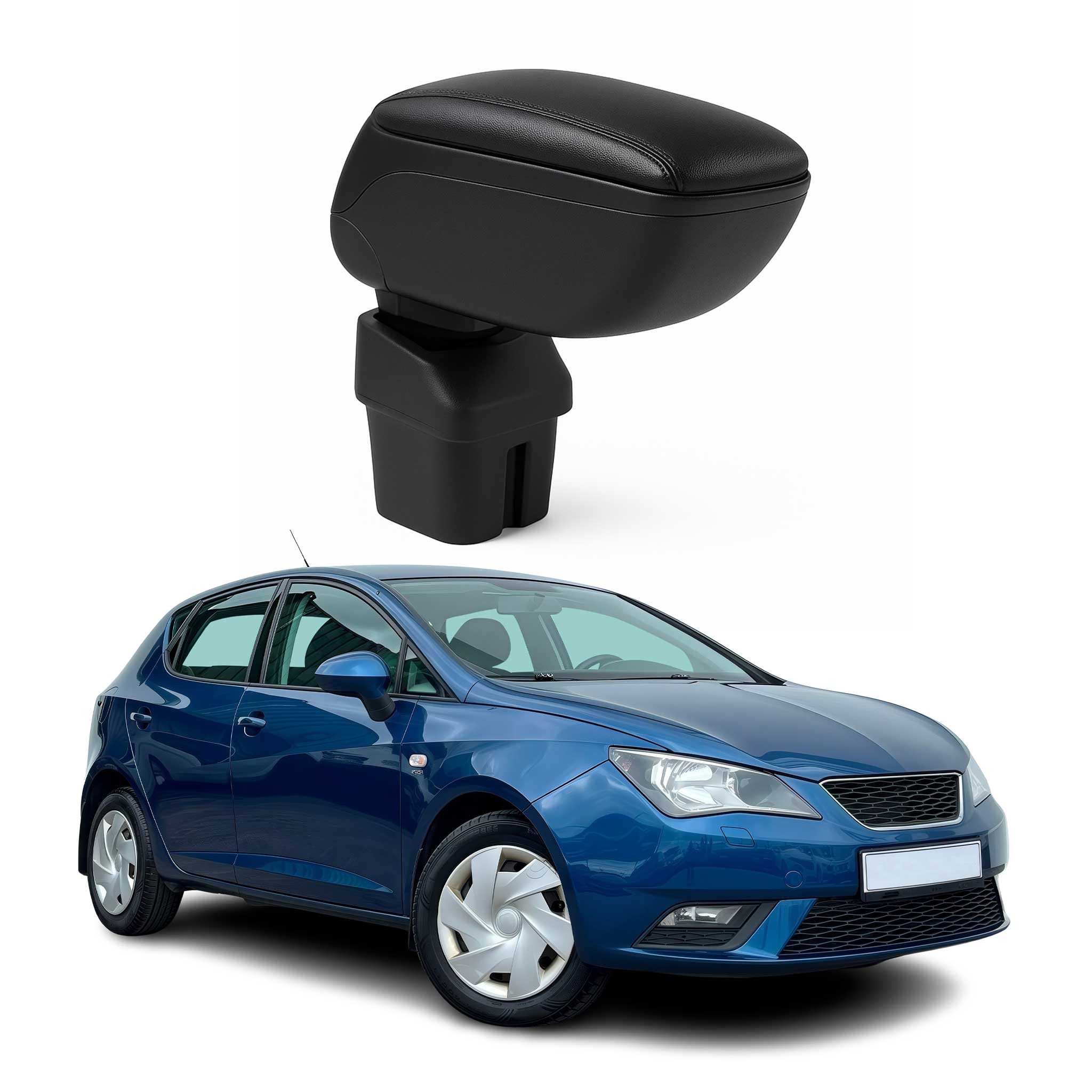OMAC Armlehne Mittelarmlehne für Seat Ibiza 2008-17 mit adapter Schwarz, Langlebig,Multifunktional,Einfache Installation