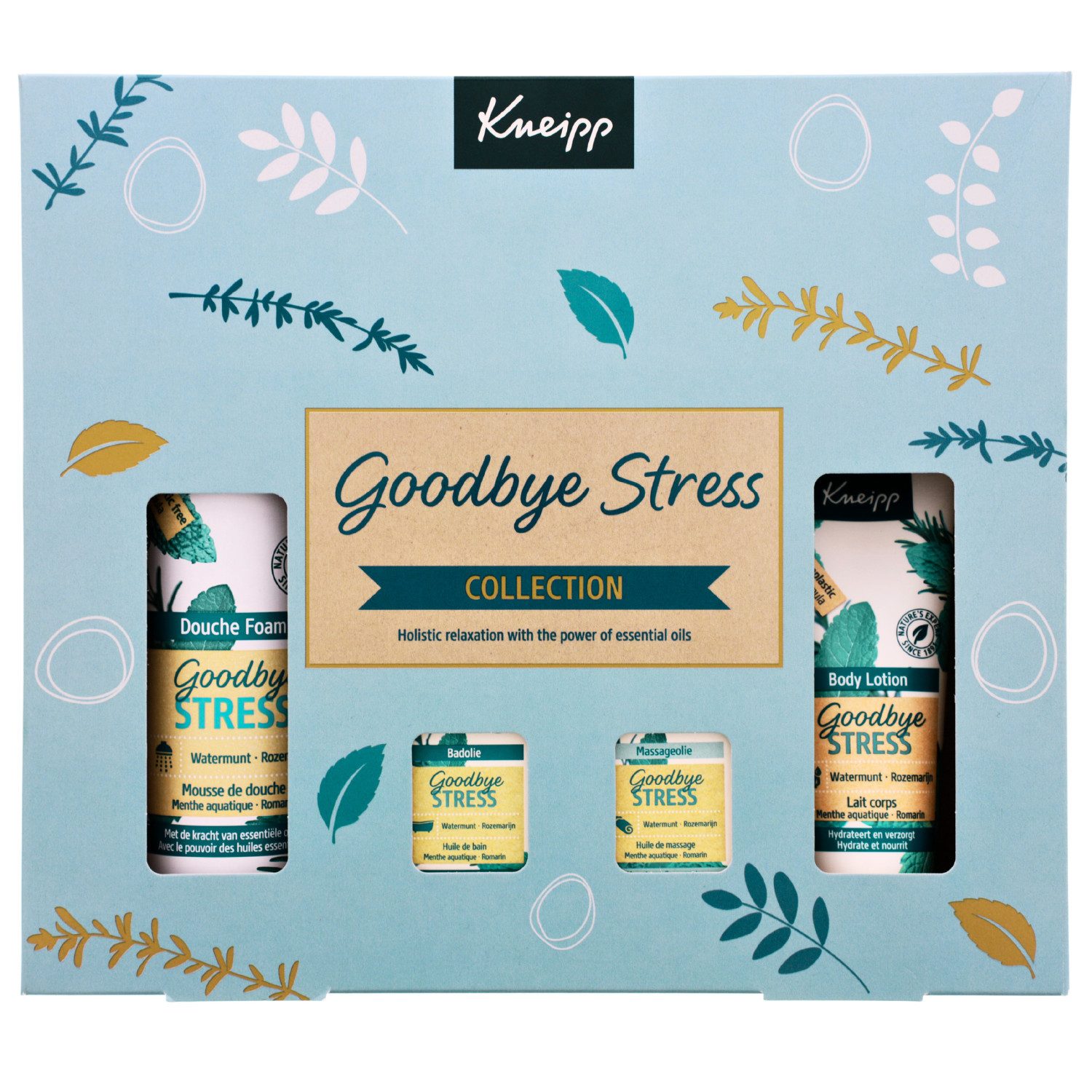 Kneipp Duschcreme Kneipp Geschenkset Goodbye Stress Wasserminze Rosmarin Duschschaum Bod