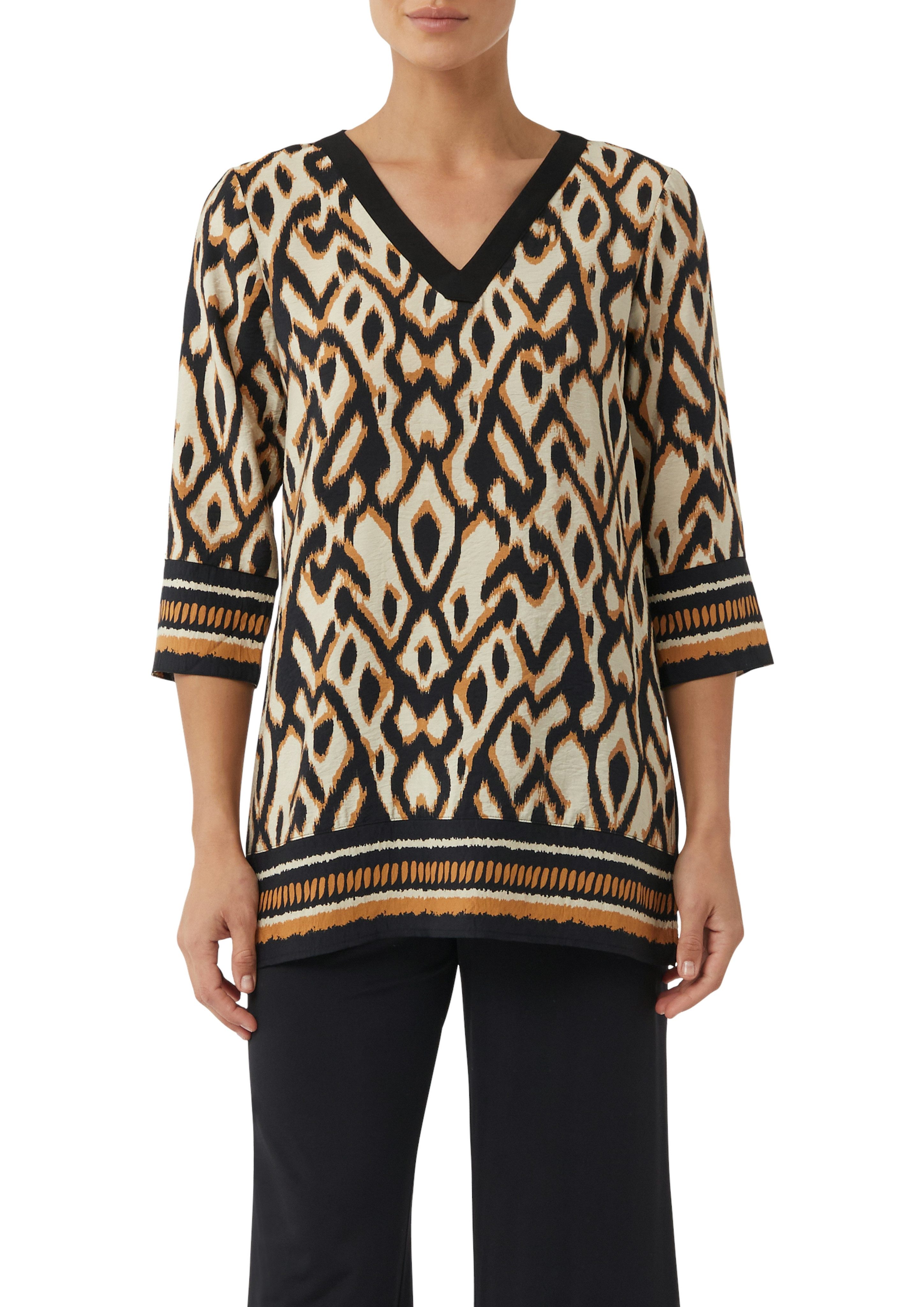 comma Klassische Bluse mit All-Over Print günstig online kaufen