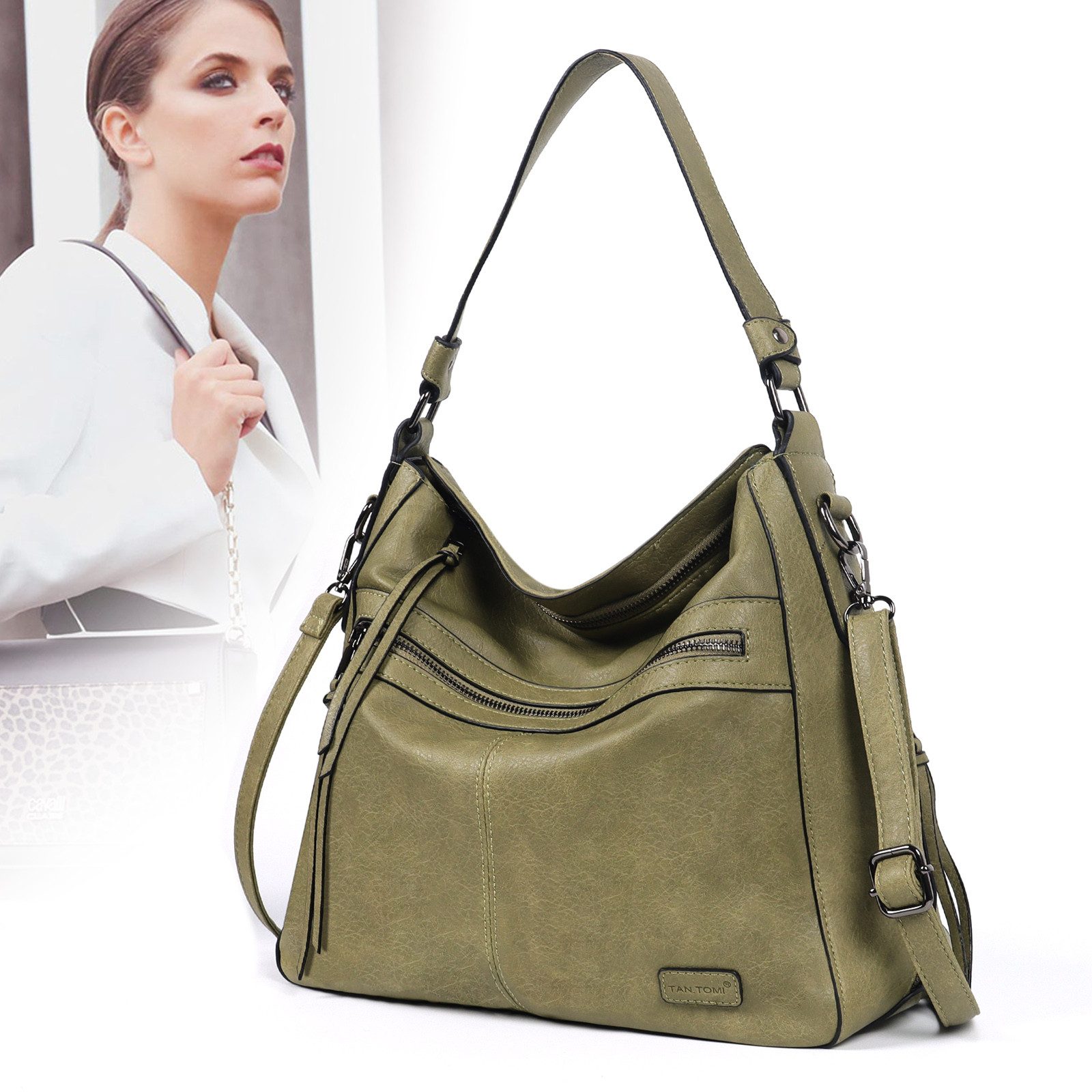 TAN.TOMI Schultertasche Damen Schultertasche Groß Shopper Handtasche, Synth günstig online kaufen