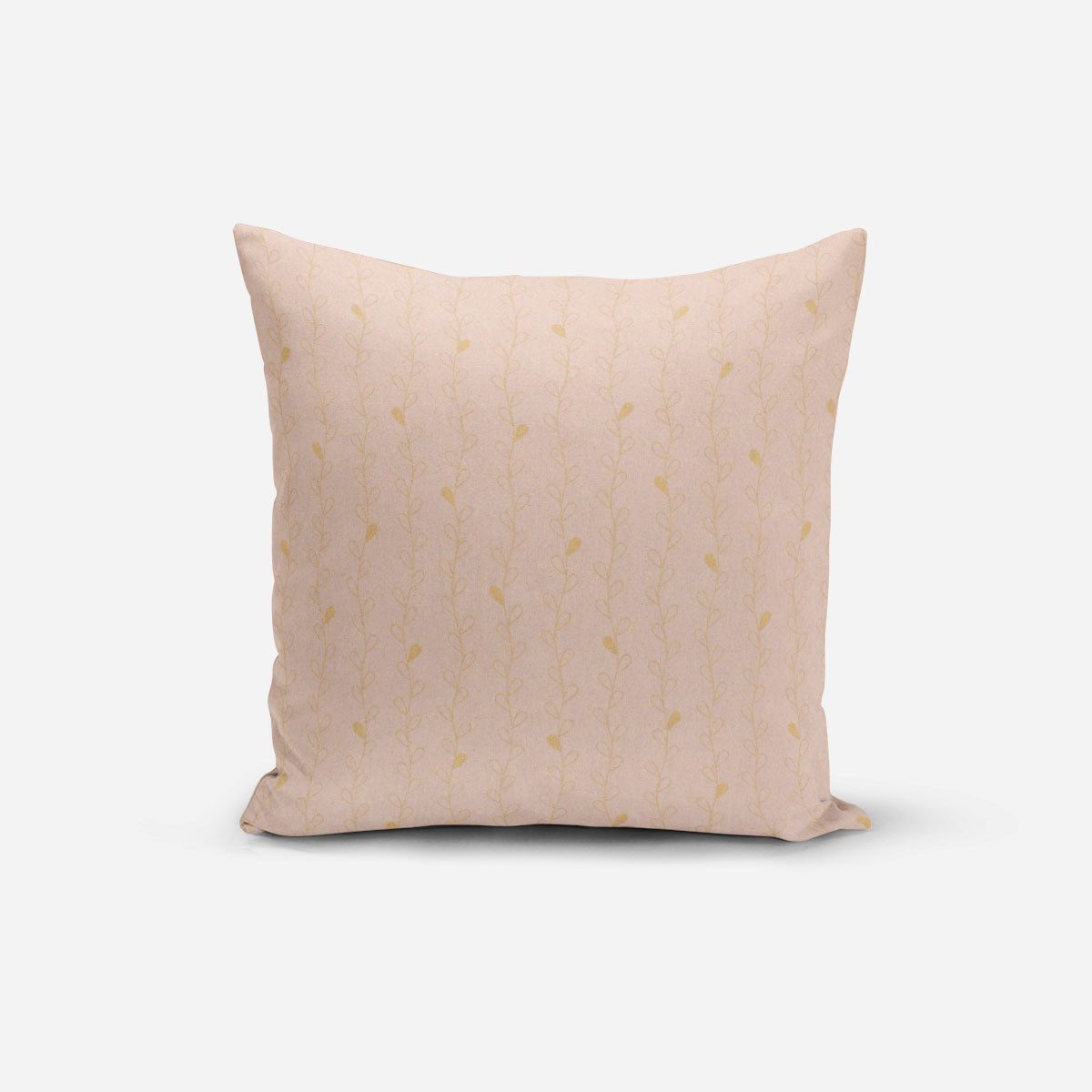 SCHÖNER LEBEN. Dekokissen SCHÖNER LEBEN. Kissenhülle Metallic Blätterranken rosa gold