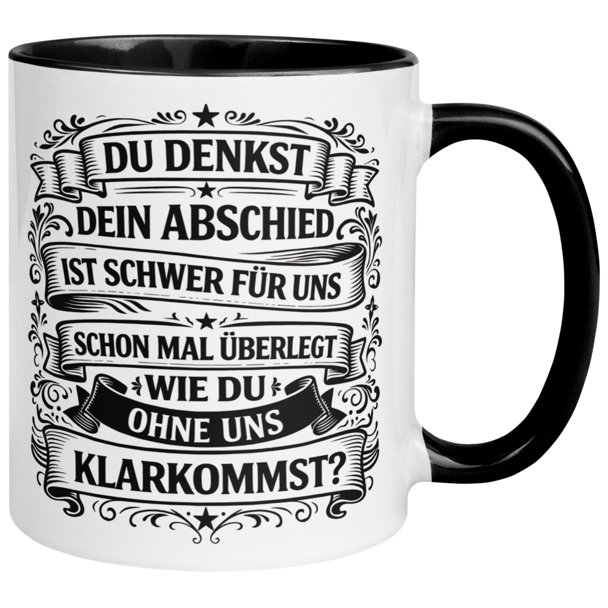 Momentals Tasse Abschiedsgeschenk Kollege – „Du denkst DEIN Abschied ist schwer“, Gratis Versand · Links-&Rechtshänder · Spülmaschinenfest