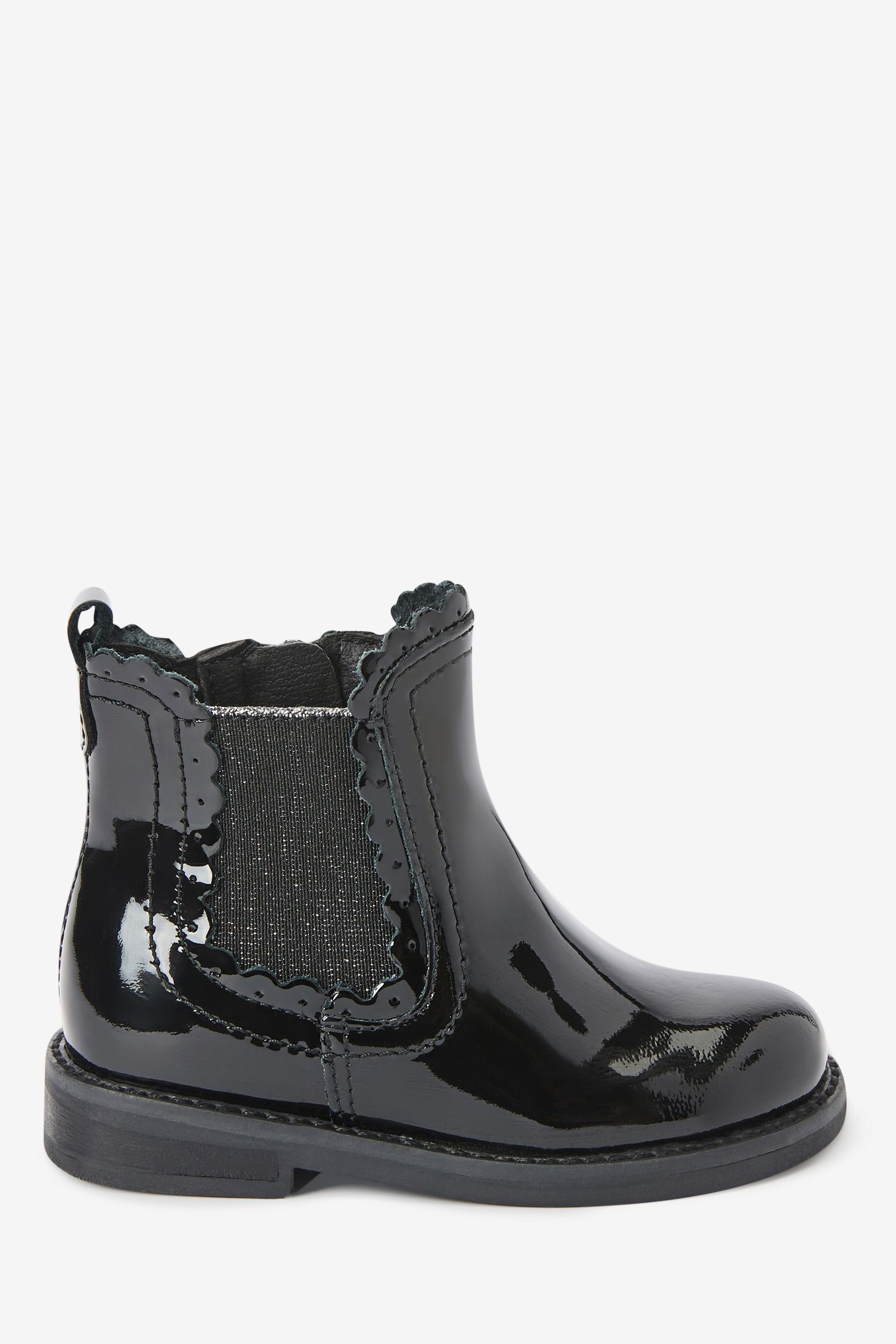 Next Little Luxe™ Chelsea-Stiefel mit Bogenkanten Chelseaboots (1-tlg) Black Patent Leather