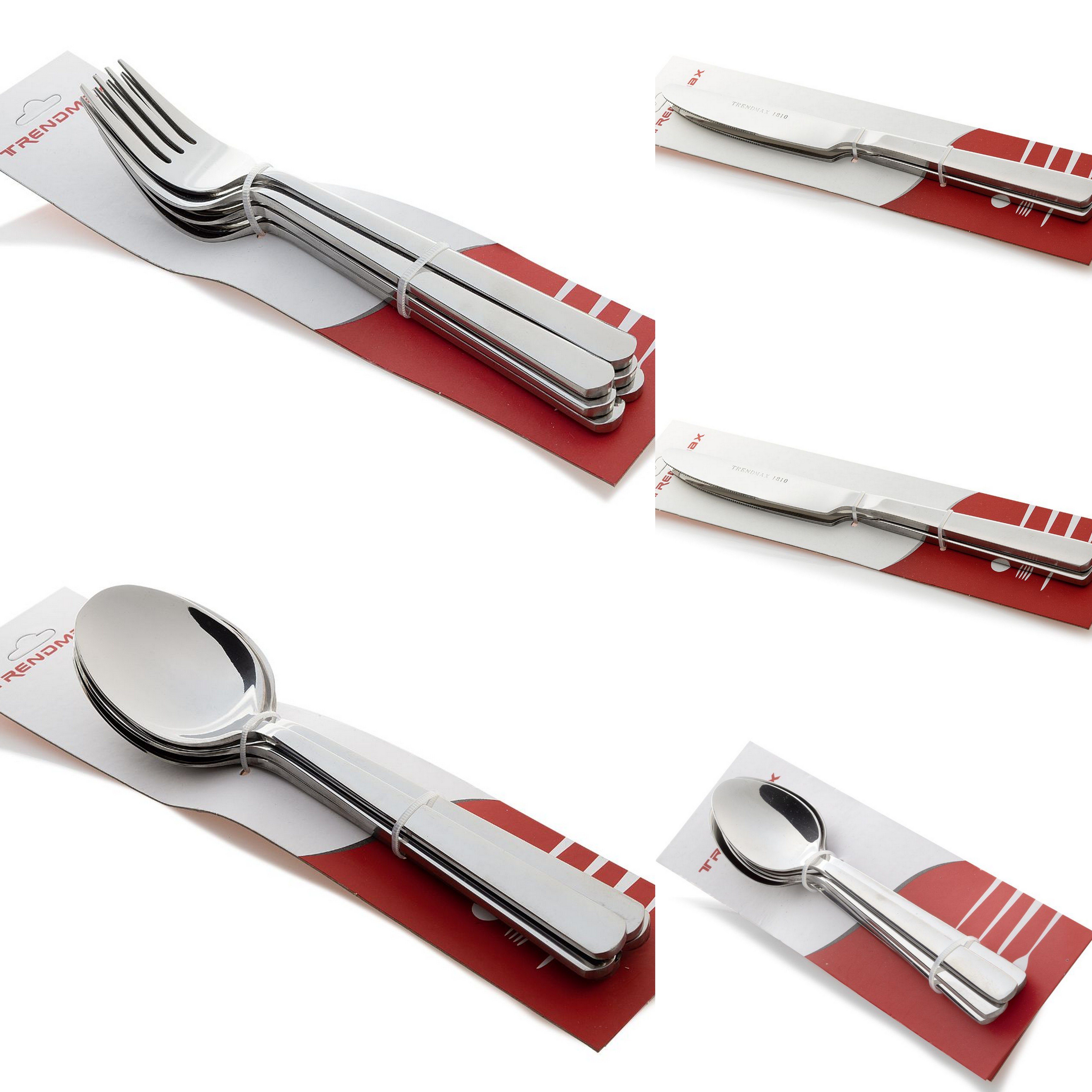 Trendmax Besteck-Set Einzeln 6'er oder 2'er / Tee- Ess- Ложки Gabel Messer Gabel (2-tlg), Edelstahl