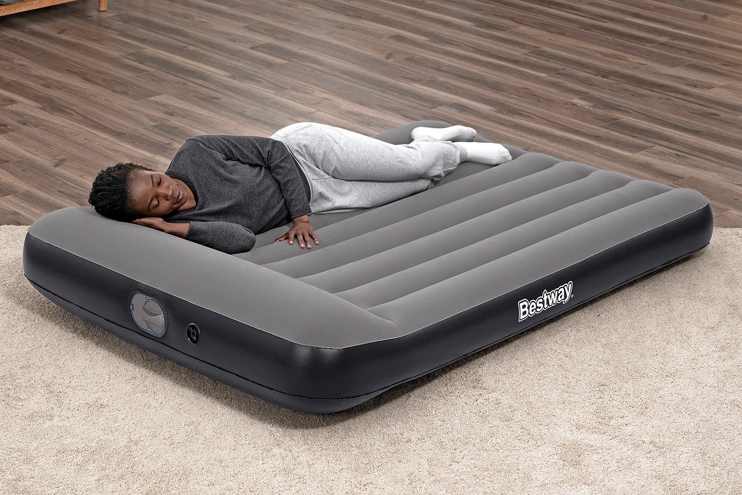 Bestway Luftbett TriTech, (Packung, 1-tlg., mit USB-Elektropumpe 191 x 137 x 30 cm), Aufpumpdauer: 180-240 Sekunden