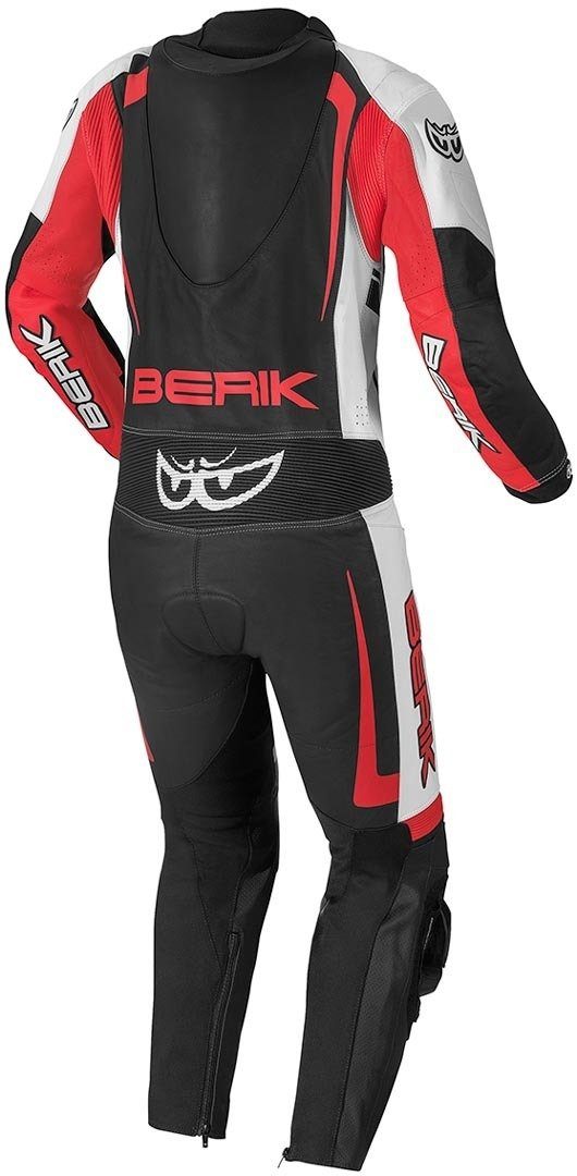 Berik Motorradkombi Lederkombi Black/White/Red Motorrad 1-Teiler Race-X