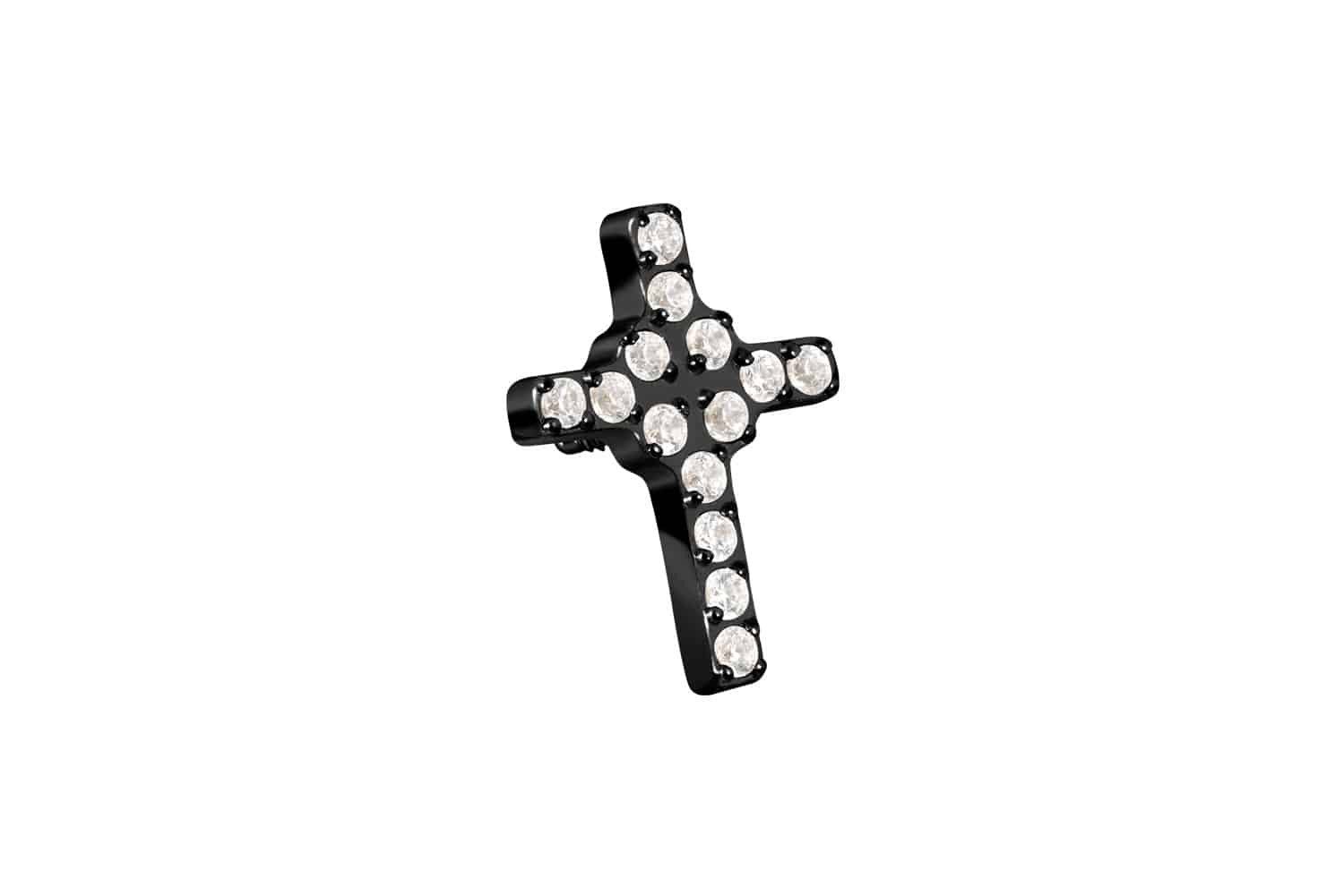 Piercing-Set Titan Schraubaufsatz mit Außengewinde KRISTALLKREUZ