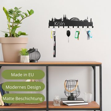 NOGGI - Home Decor Masters Schlüsselleiste Schlüsselbrett "KÖLN", (Schlüsselbrett mit 10 Haken, Wandbefestigung im Set enthalten), Made in EU