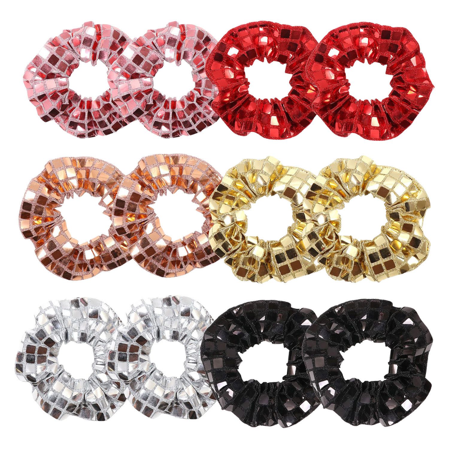 Refttenw Haargummi Stirnband Damen,Elastic Band,Glänzendes Haarband, stylisches, 12 Stück, 12-tlg.