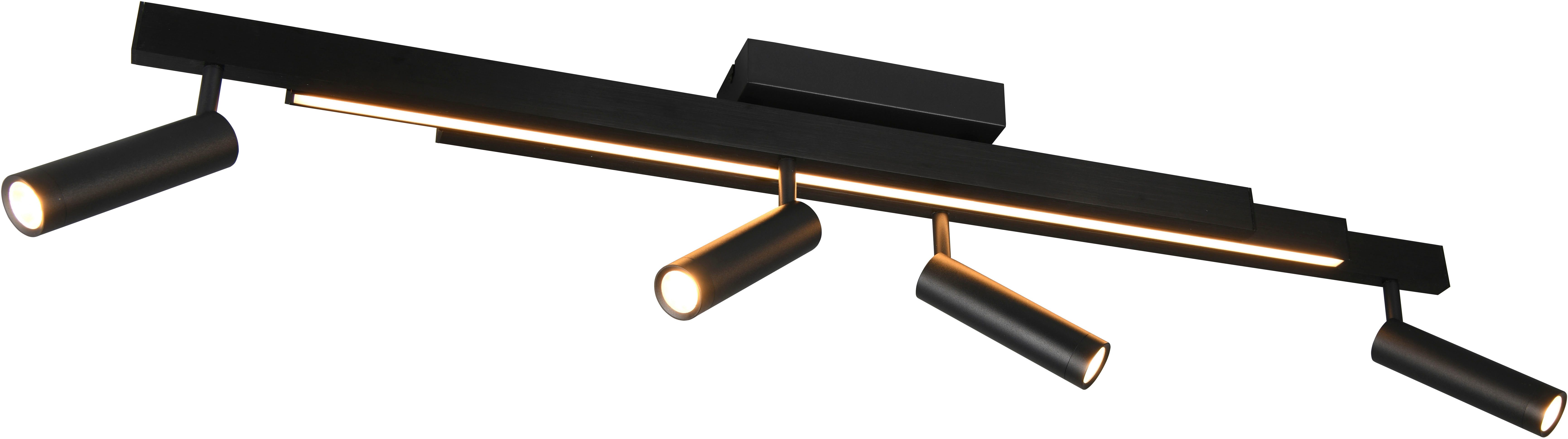 TRIO Leuchten LED Deckenleuchte ZENO ausziehbare LED Deckenlampe mit 4 verstellbaren Spots dimmbar CCT, getrennt schaltbar, LED fest integriert, warmweiß - kaltweiß, getrennt schaltbare Spots, Lichtfarbe einstellbar inkl Fernbedienung