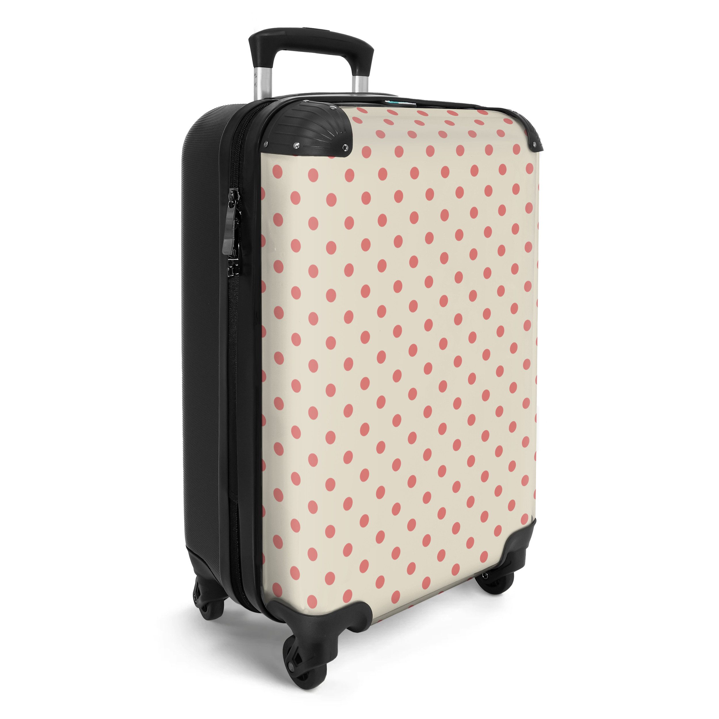 NoBoringSuitcases.com© Hartschalen-Trolley Punkte - Rosa - günstig online kaufen