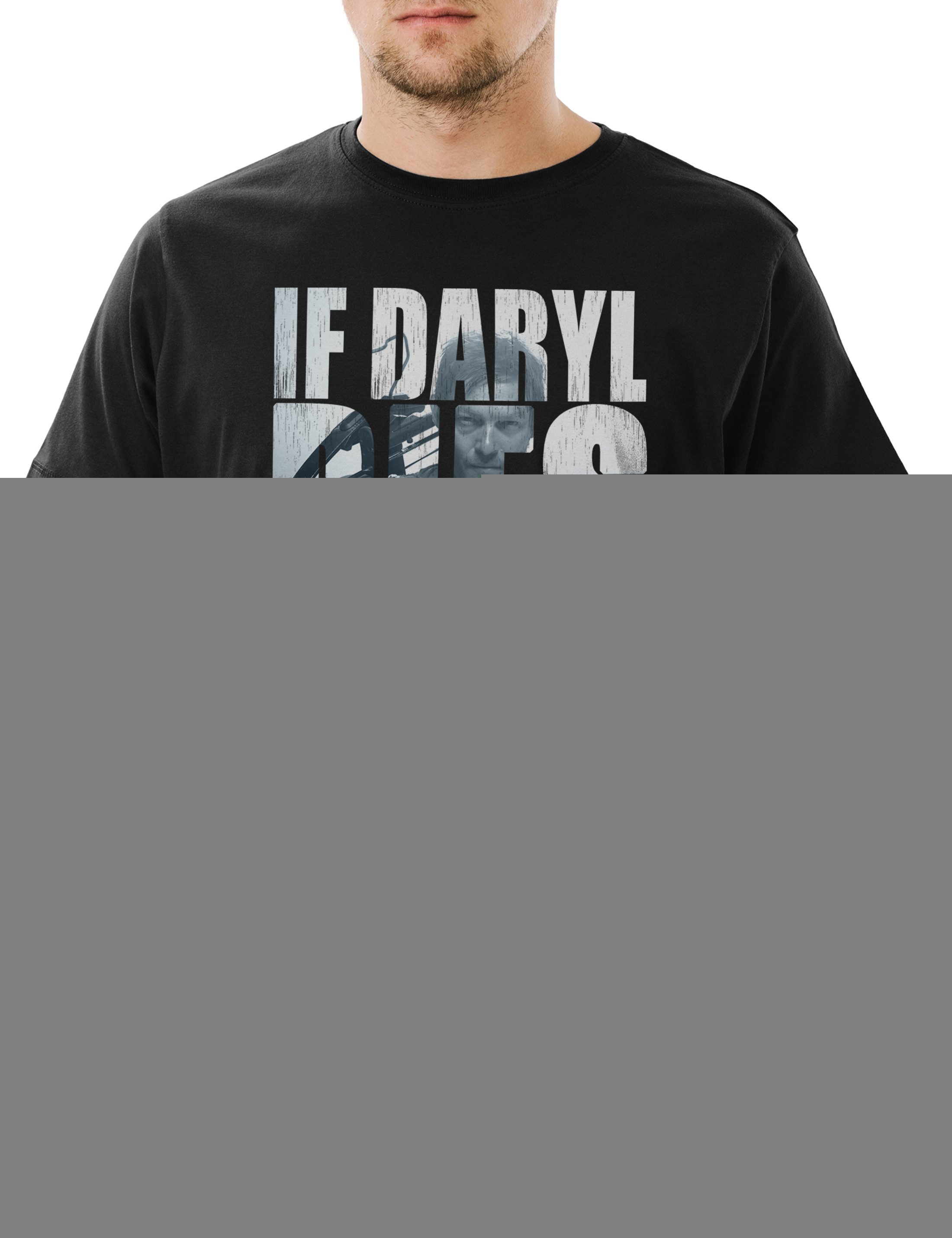 Urban Backwoods Print-Shirt If Daryl Dies We Riot Herren T-Shirt Dixon The Walking Zombie Dead (1-tlg) Walker Living Fear Apocalypse