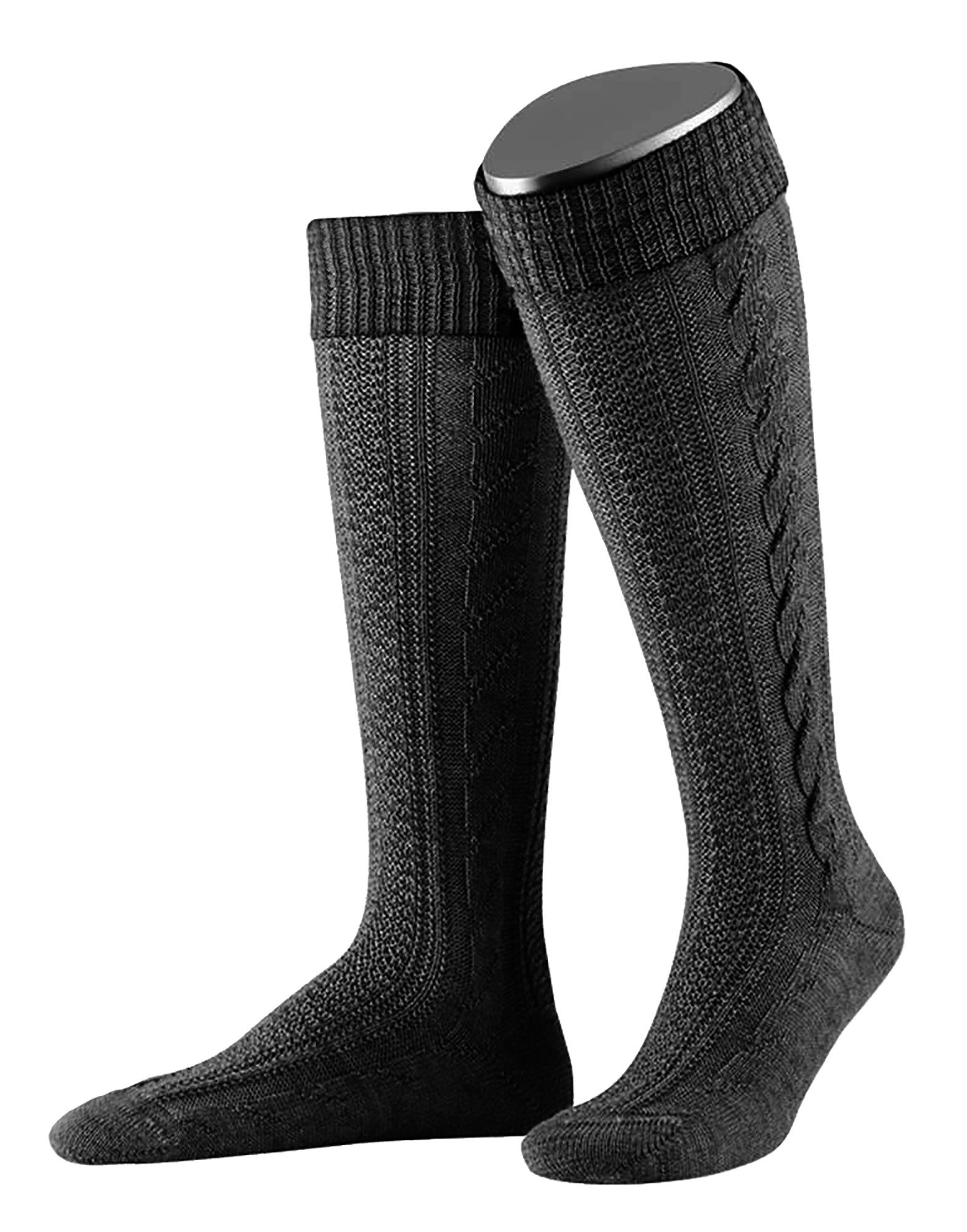 Moschen-Bayern Trachtensocken Trachtenstrumpf Herren Trachtenstrümpfe Trachtenkniestrumpf Anthrazit aus weicher Woll-Mischung – Bild 3 von 3