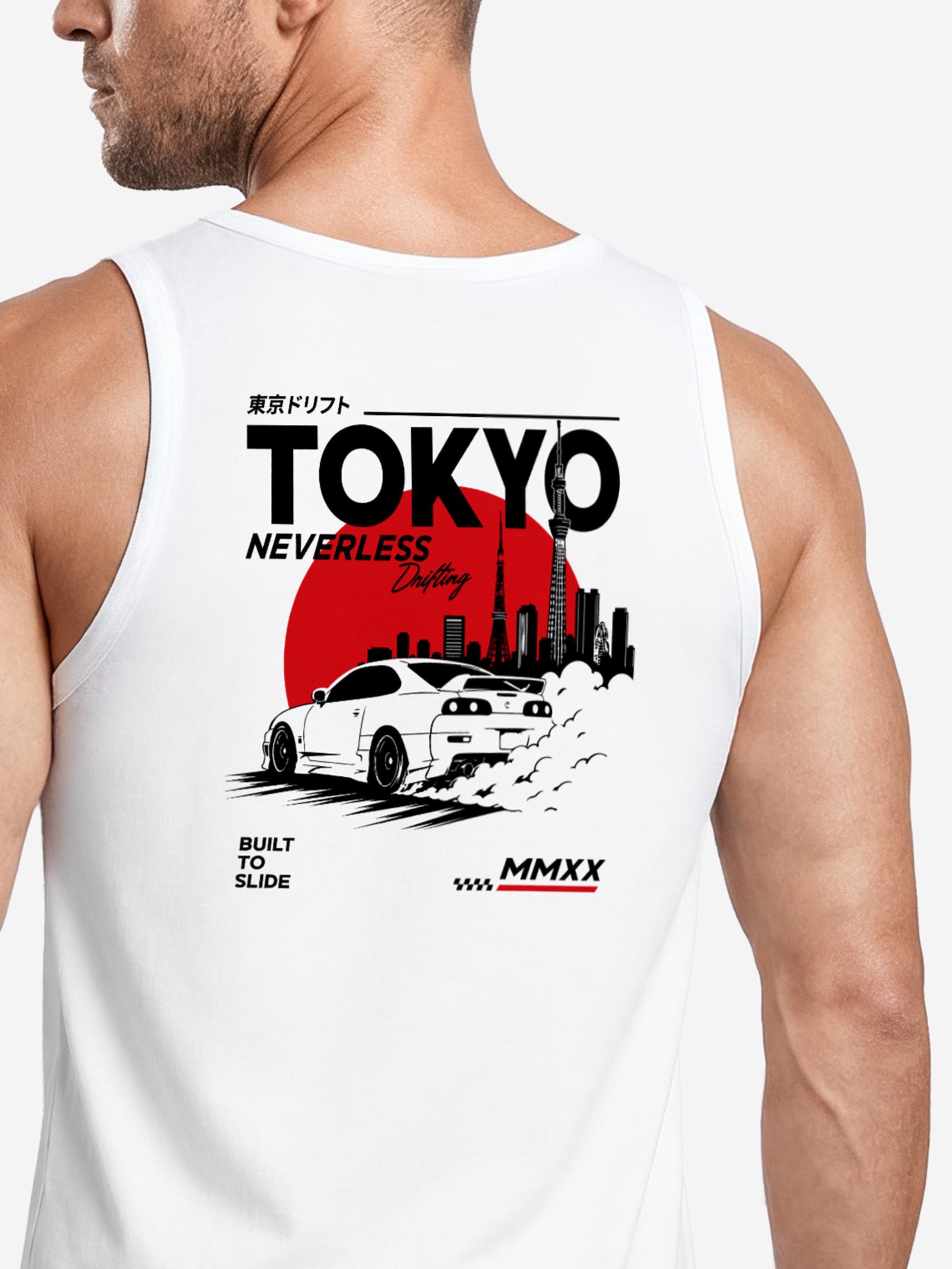 Neverless Tanktop Tanktop Herren mit Grafik-Print - Design Tokyo Drift - Trägershirt mit Print