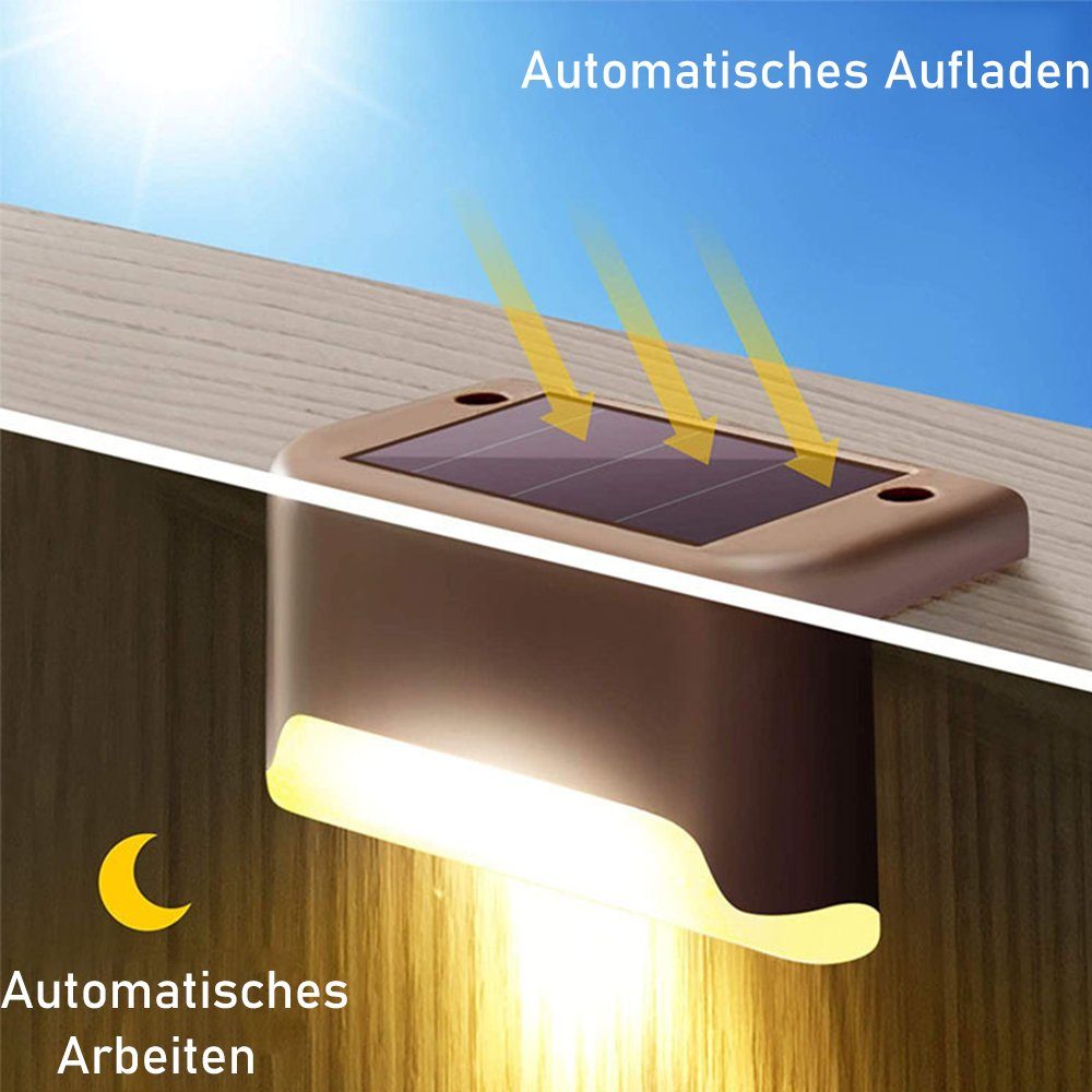 Stück LED Solarleuchte Treppenbeleuchtung Solarlampen, Braun LED 12 zggzerg außen