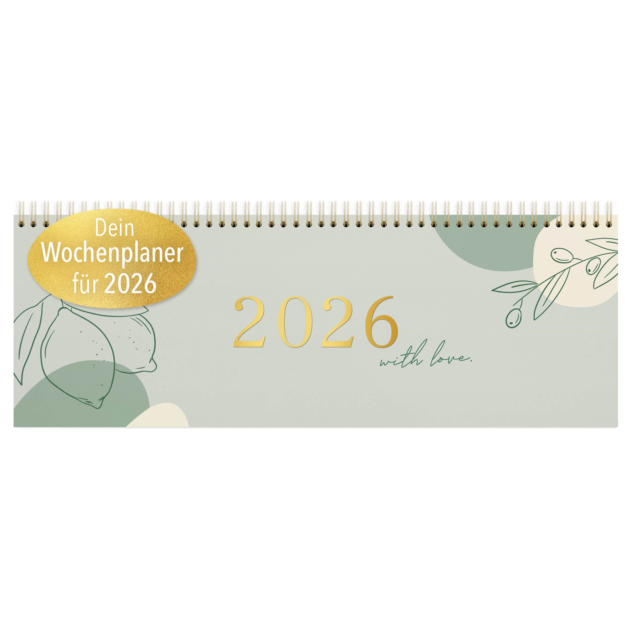 mintkind Tischkalender Wochenplaner 2026 Ringbindung