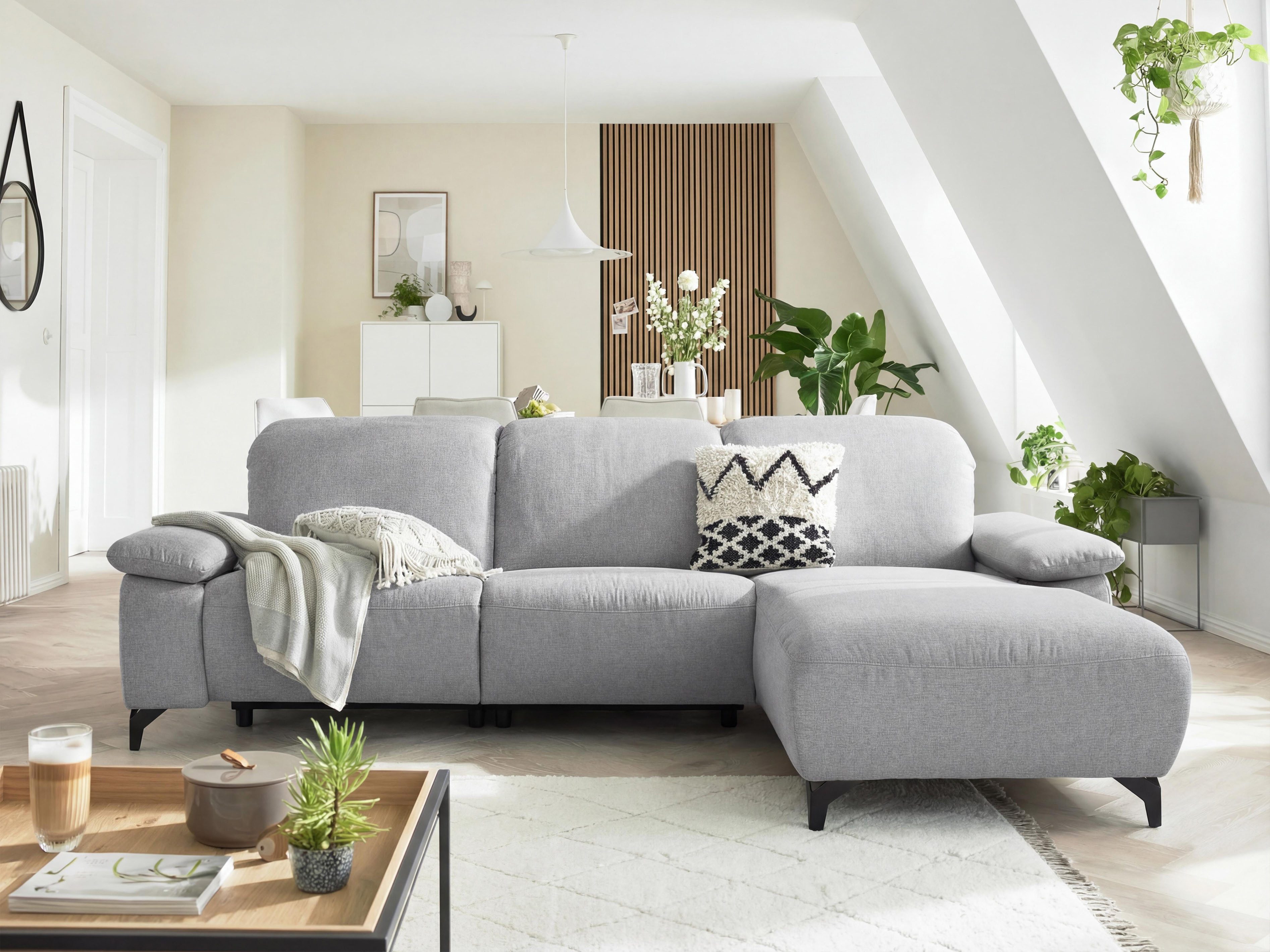 Musterring Ecksofa MR370 mit/ohne Relaxfunktion, verschiedene Unterfederungen zur Auswahl, Farbe, Material, Sitzkomfort und Funktion wählbar, Maße 280 x 180 cm