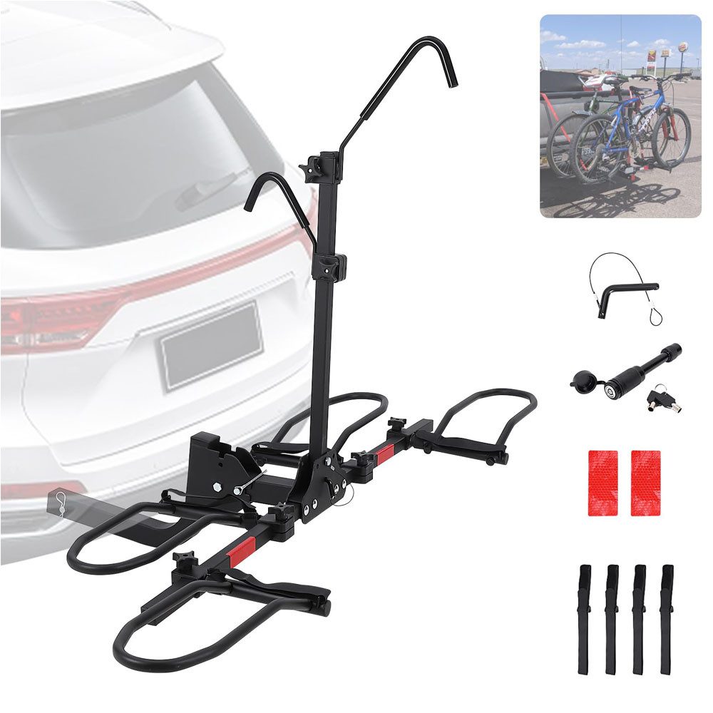 GarveeMore Heckfahrradträger Auto Fahrradhalter für 2 Fahrräder Klappbare Plattform Fahrradträger