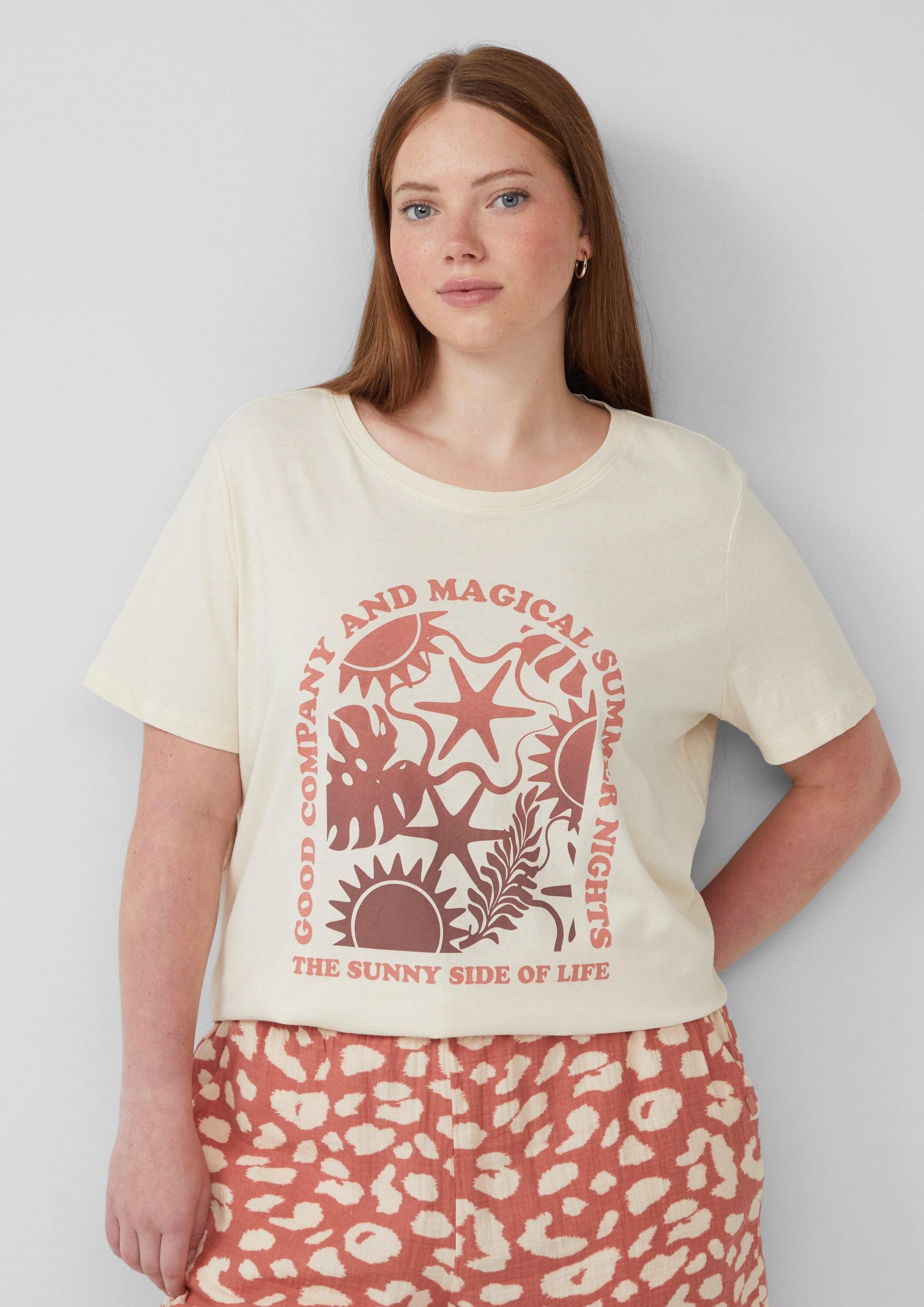 QS Kurzarmshirt T-Shirt Baumwoll T-Shirt mit günstig online kaufen