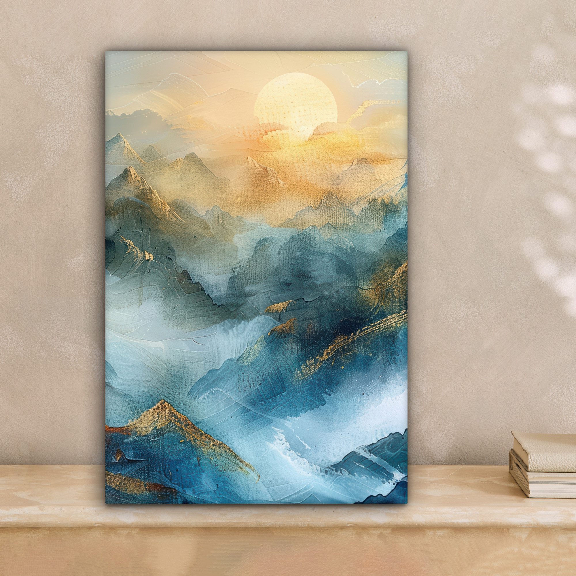 OneMillionCanvasses® Leinwandbild Abstrakt - Landschaft - Berge - Blau - Mo günstig online kaufen