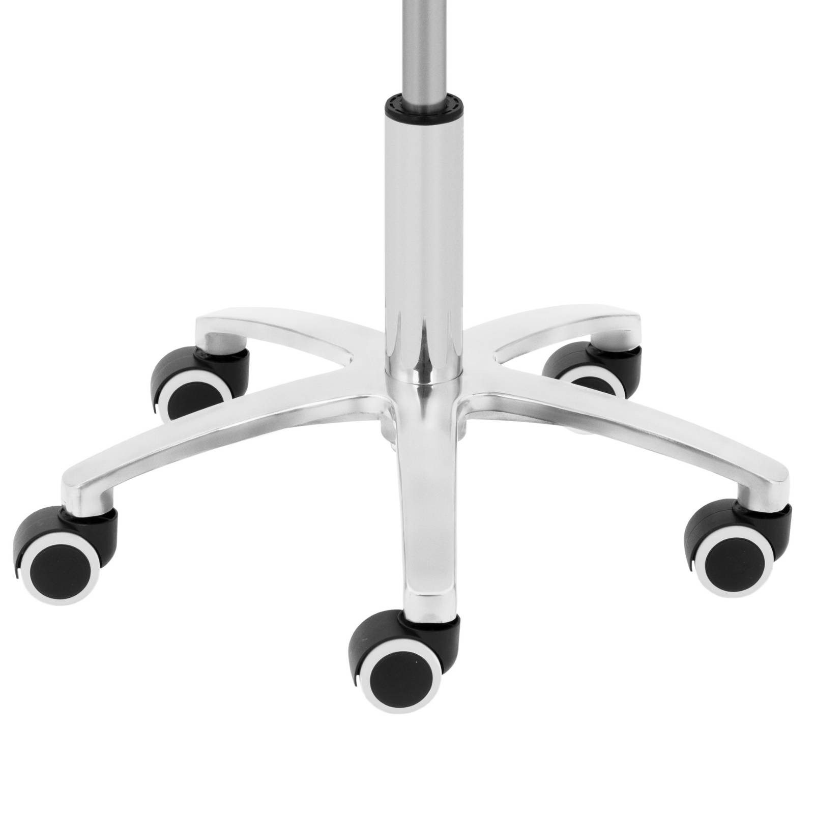 Physa Drehhocker Rollhocker 120 kg Arbeitsstuhl Drehstuhl höhenverstellbar schwarz, Schwarz – Bild 3 von 4