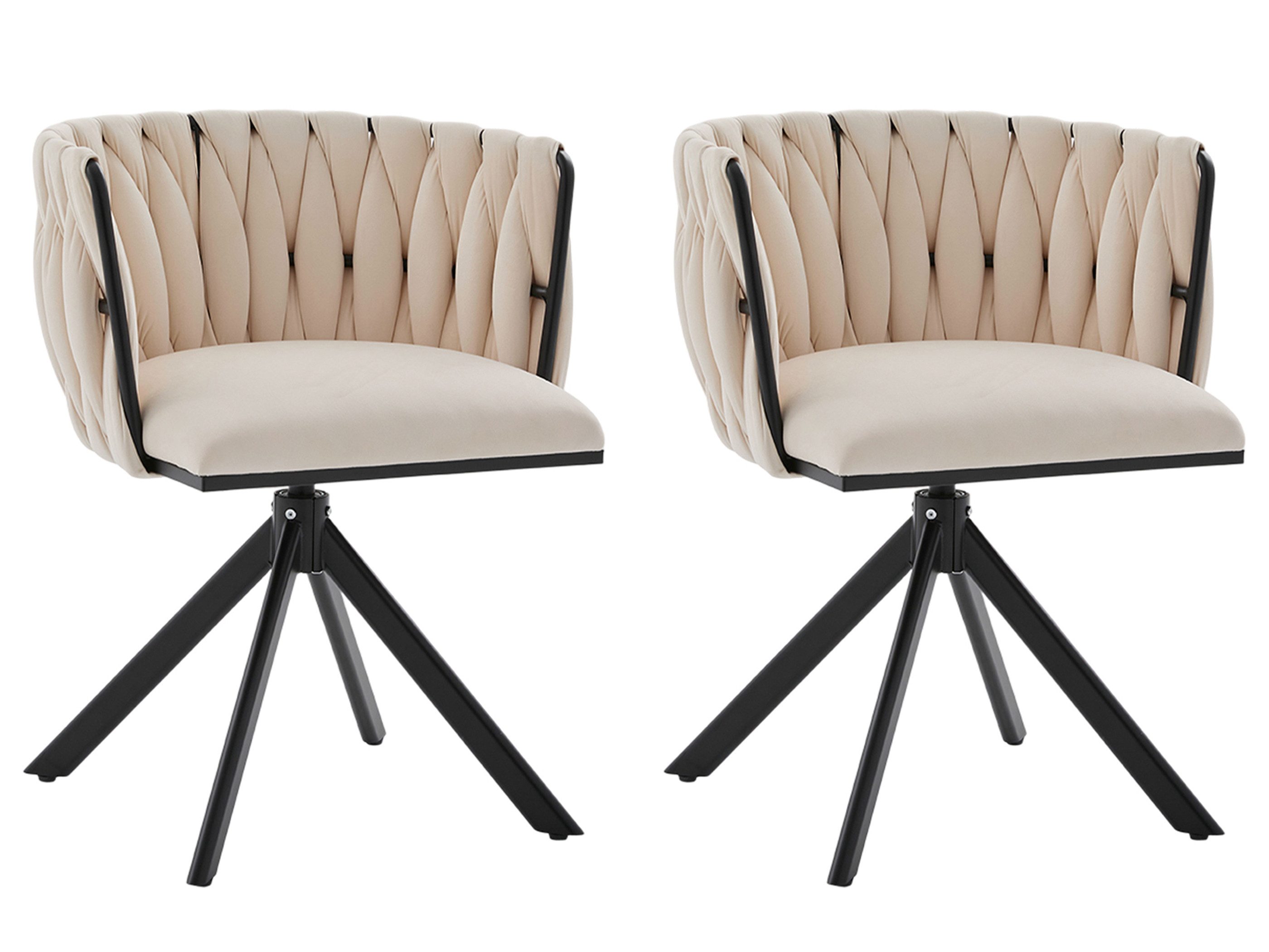 SeedWave Esszimmerstuhl 2er Set Drehstühle Samtstoff Küchenstuhl mit 180 Grad Schwenkfunktion, Polsterstuhl mit höhenverstellbaren Fußpads