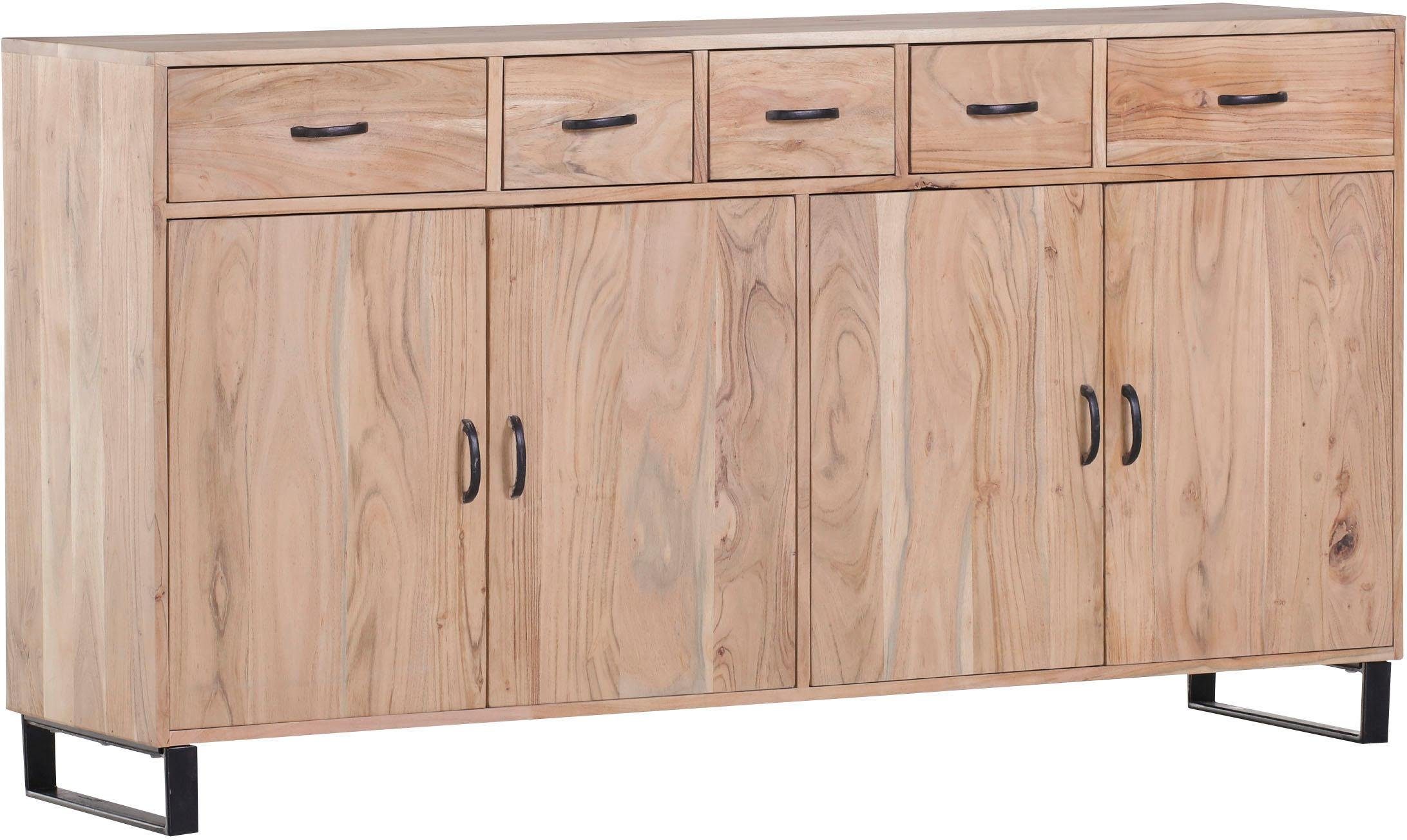 Gutmann Factory Sideboard Georgia, Kommode aus massivem Akazienholz, Breite 165 cm
