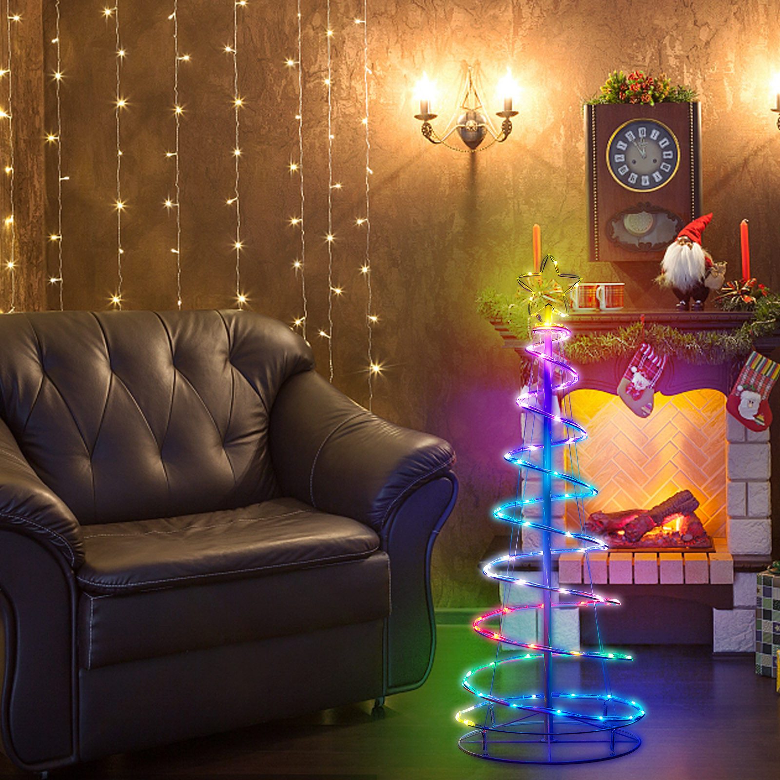 Lapamax LED Baum Spirale Weihnachtsbaum Beleuchtung Aussen Wetterfest Tannenbaum Timer, Weinachtsbeleuchtung LED innen Weihnachten Deko mit Fernbdienung USB