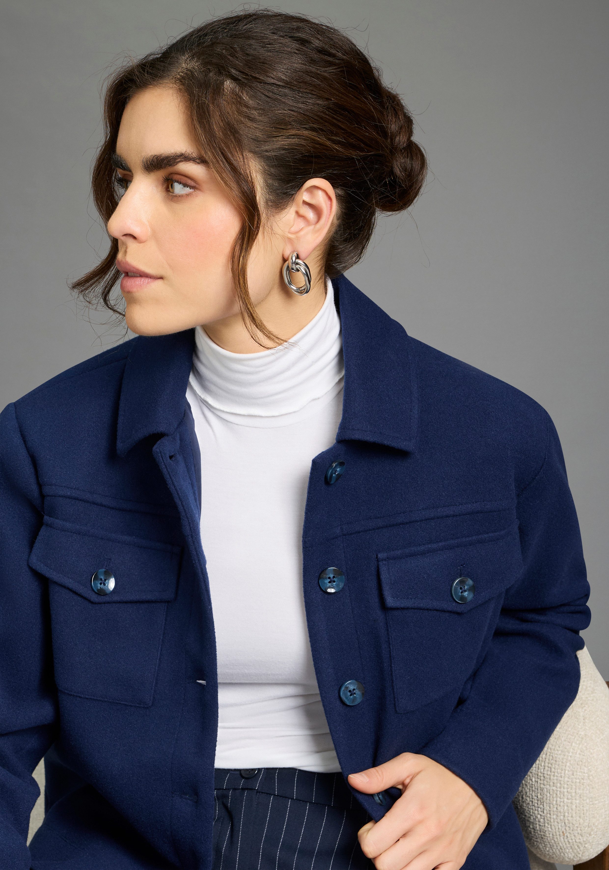 Laura Scott Kurzjacke in Wolloptik, Übergangsjacke – Bild 3 von 5