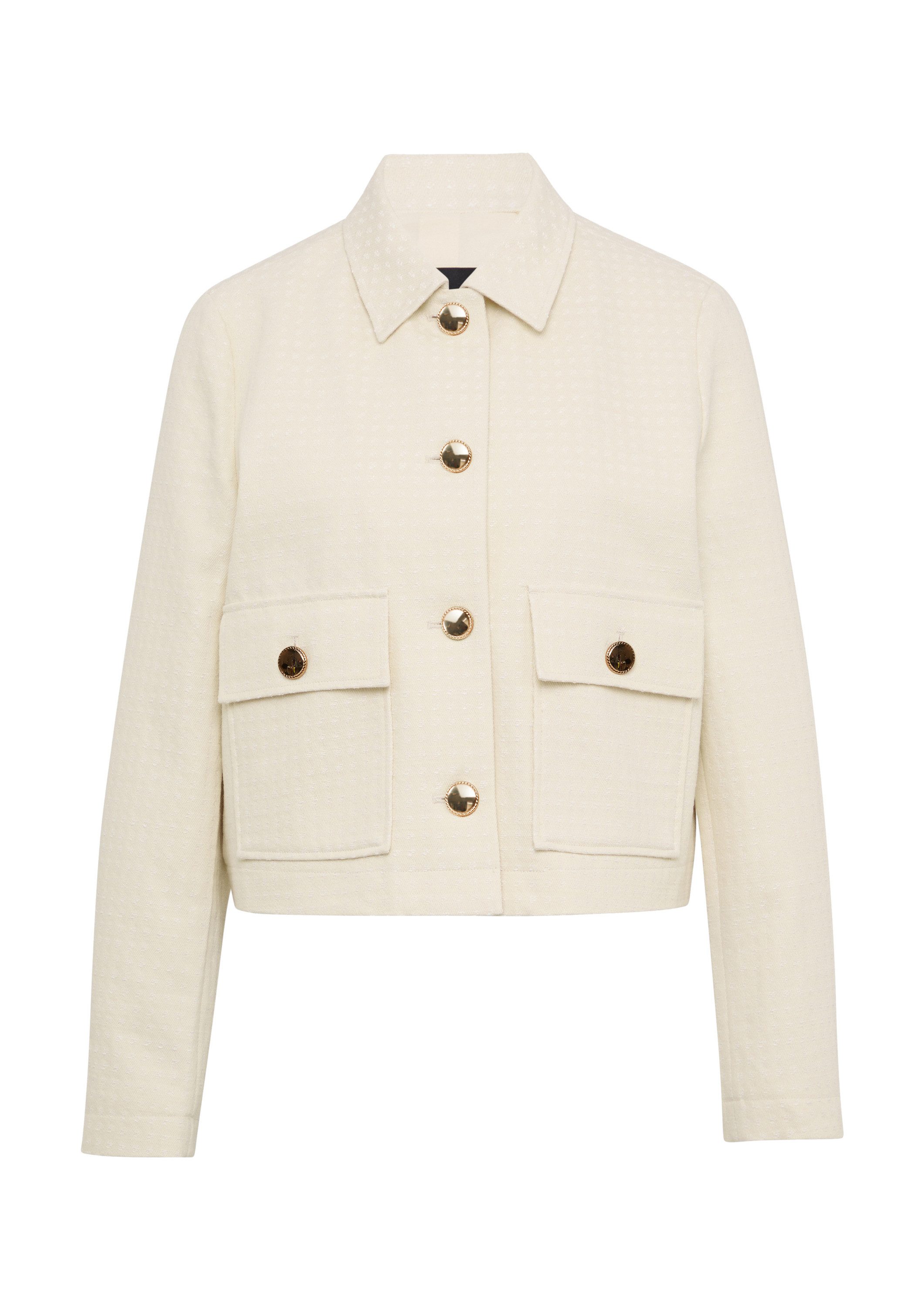 s.Oliver Funktionsjacke Indoor-Jacke Leichte Jacke mit Strukturmuster und goldfarbenen Knöpfen