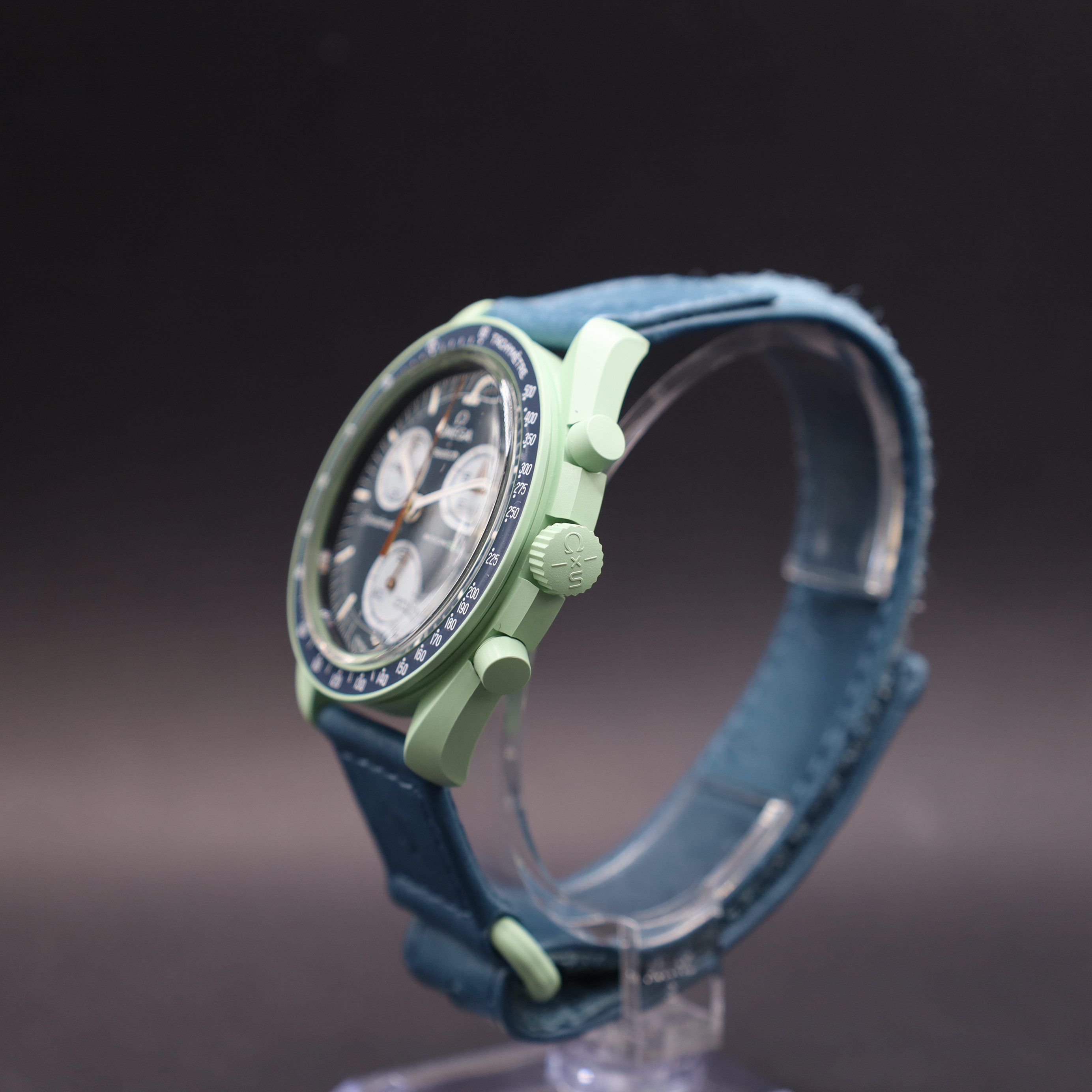 Swatch Chronograph OMEGA x Swatch MoonSwatch Mission on Earth Straußenleder SO33G100C, (1-tlg)