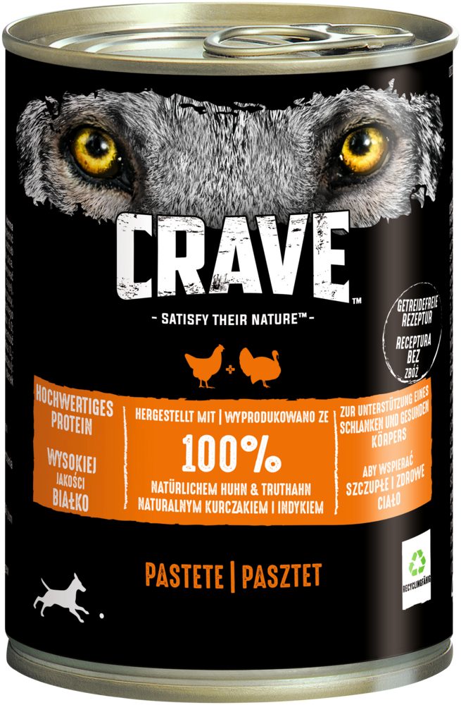 CRAVE CRAVE™ Hund Dose mit Huhn und Truthahn 400g, Nassfutter für: Hunde