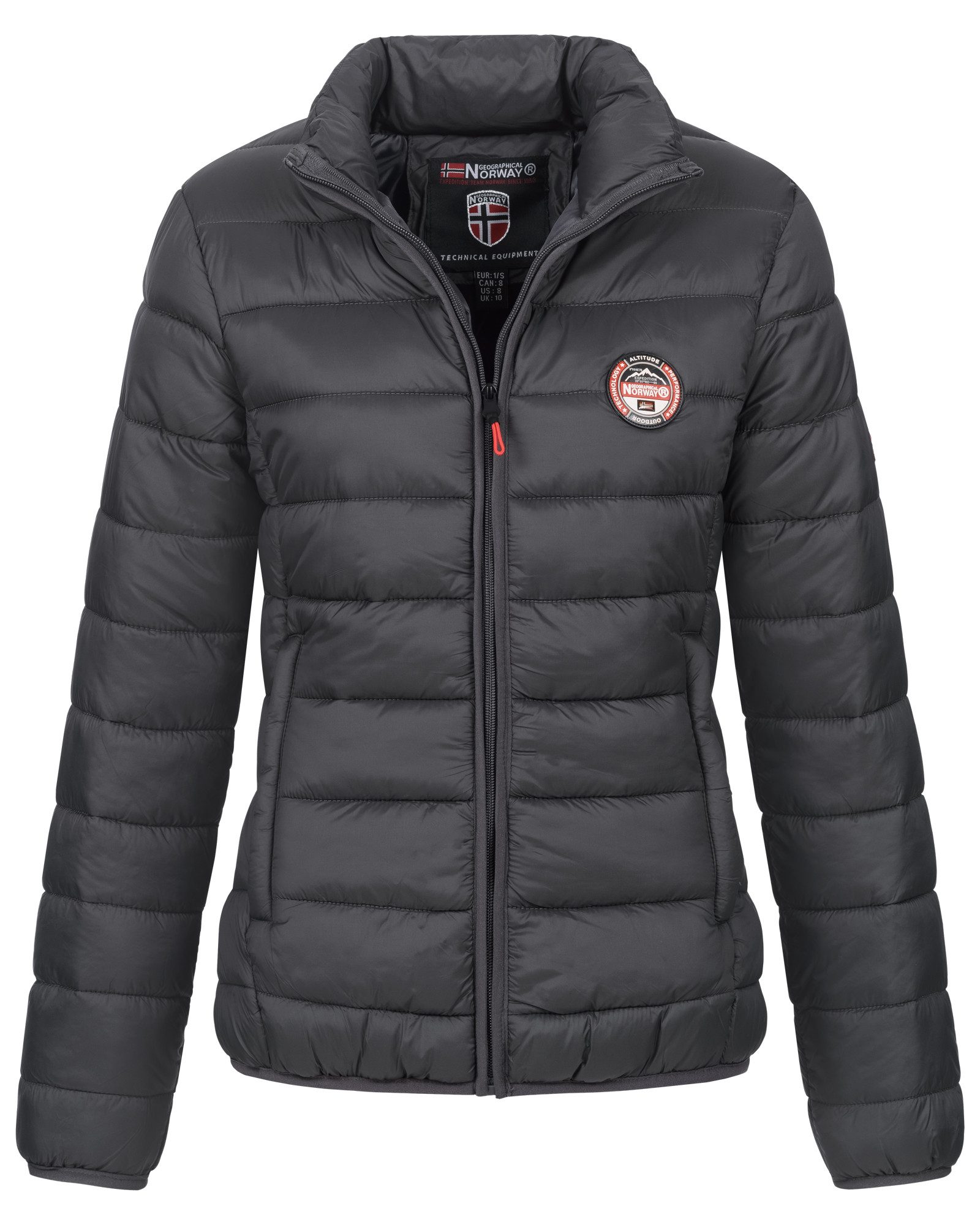 Geographical Norway Steppjacke Damen Herbst Winter Übergangsjacke Steppjacke Outdoor leicht Kapuze
