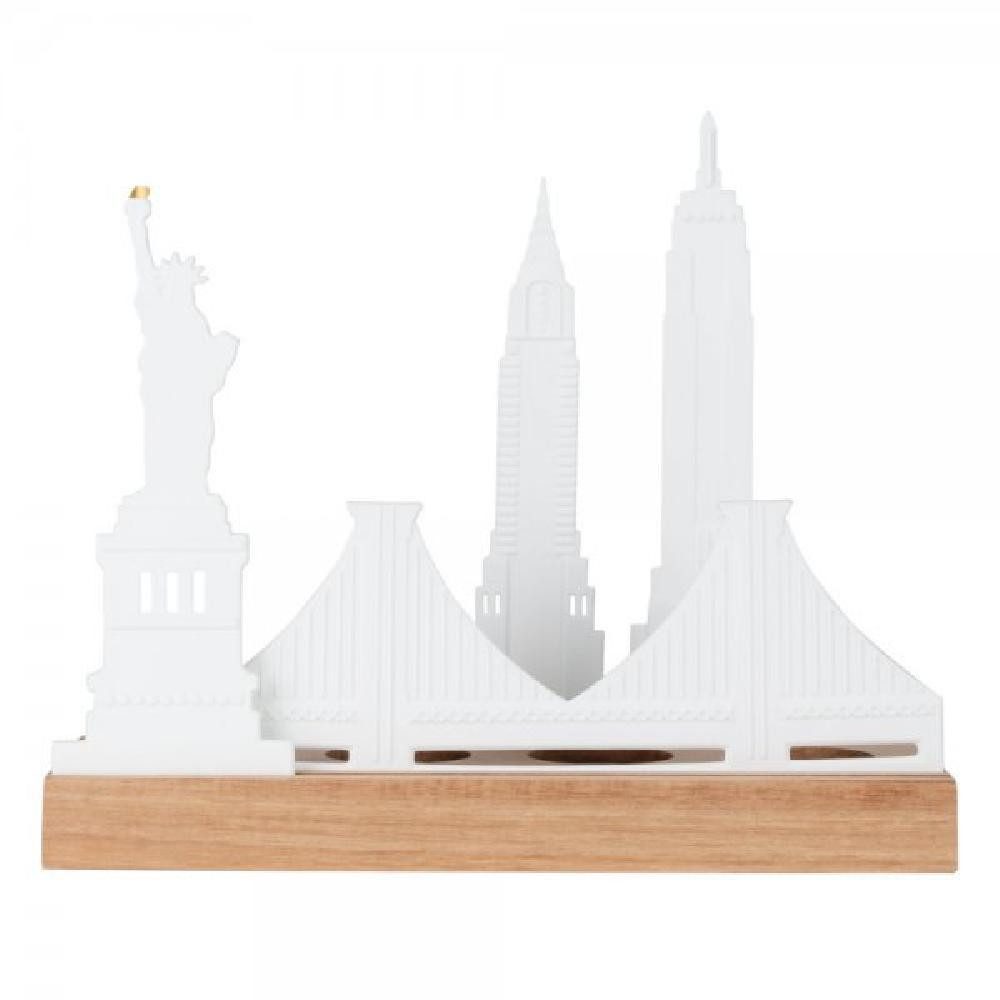 Räder Windlicht Design Lichtobjekt Stadtsilhouette New York Weiß günstig online kaufen