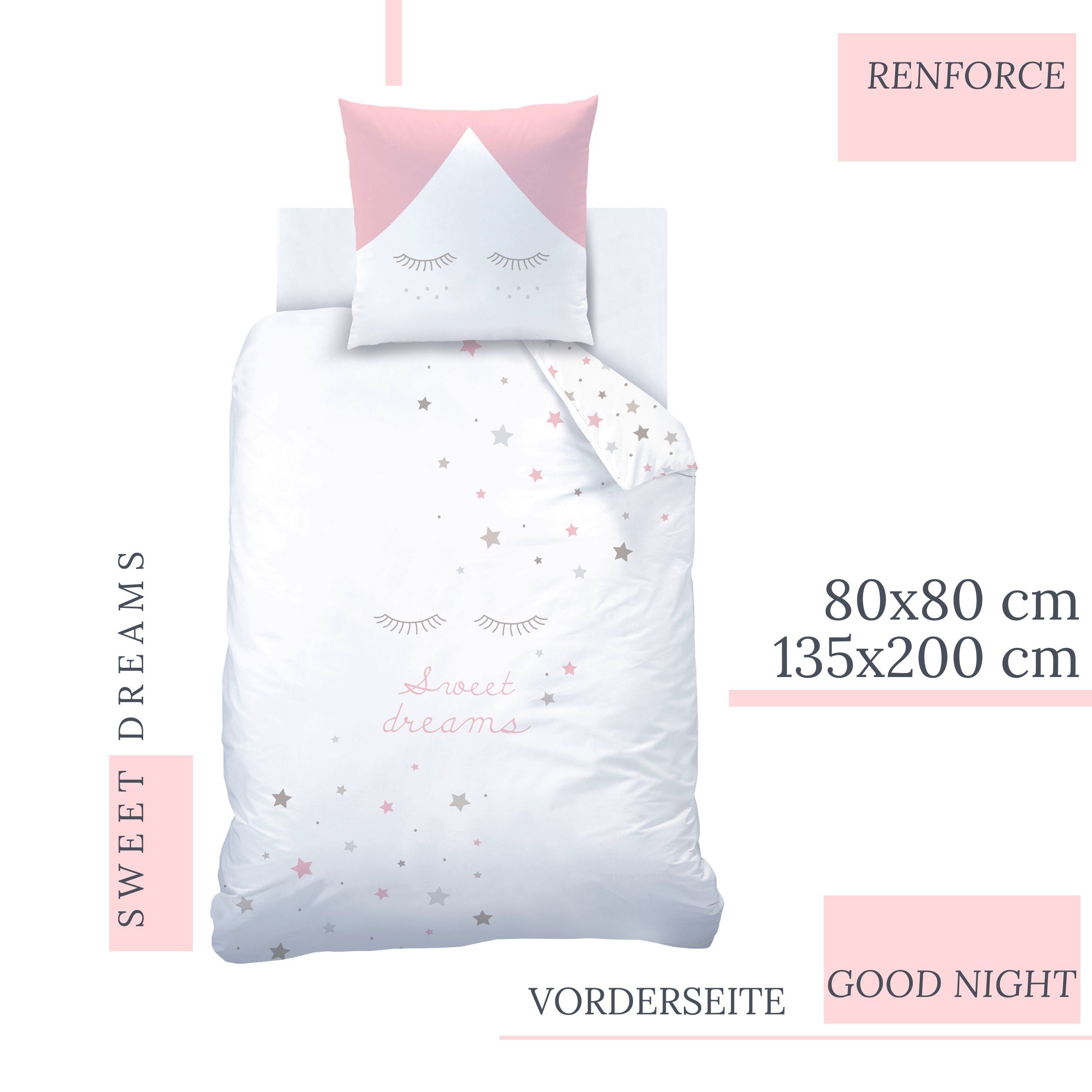 MTOnlinehandel Bettwäsche Sweet Dreams 135x200 + 80x80 cm, 100 % Baumwolle, günstig online kaufen