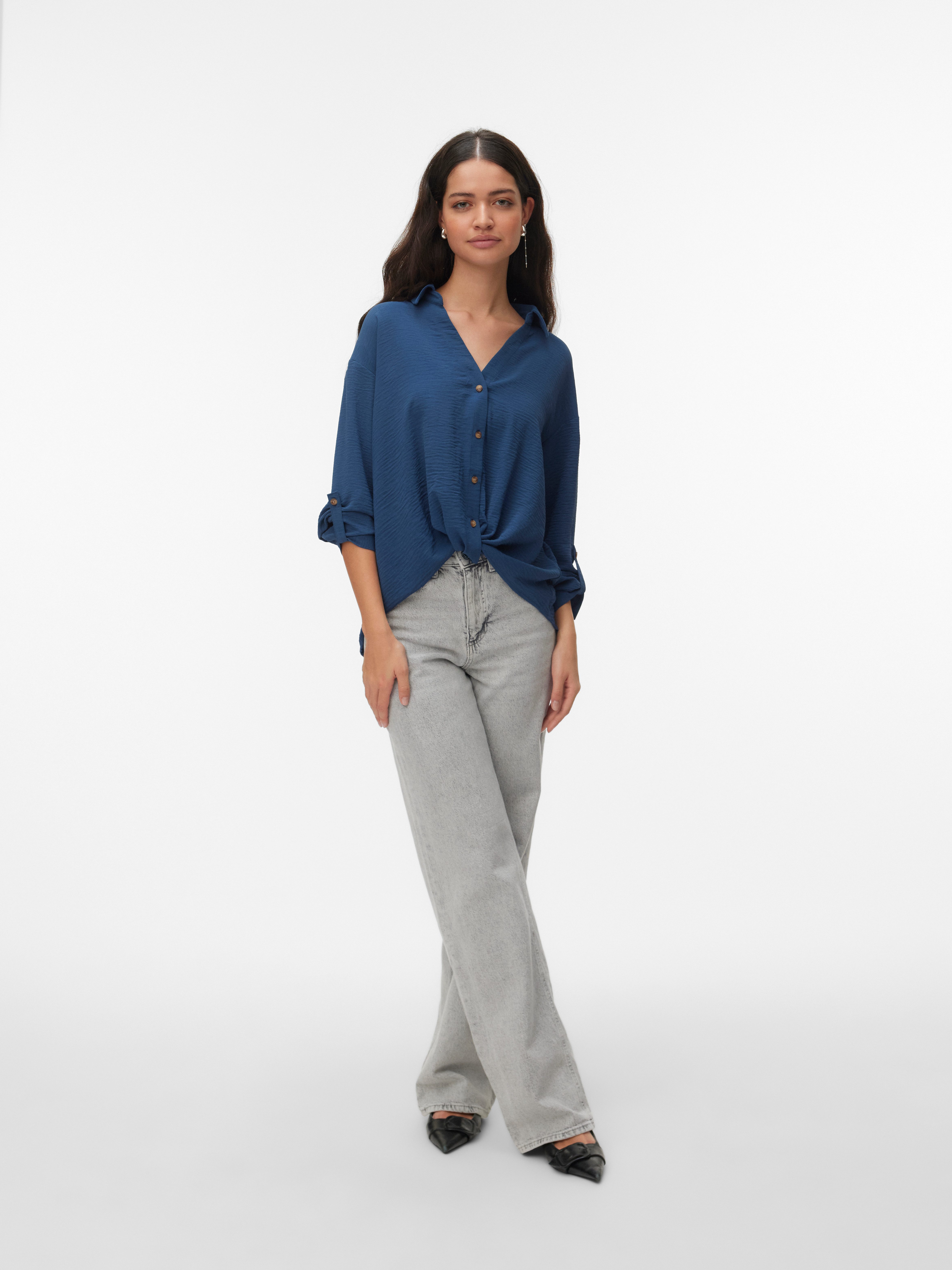 Vero Moda Hemdbluse VMIZZY LS DETAIL SHIRT WVN BTQ GA mit geknoteter Front – Bild 5 von 5