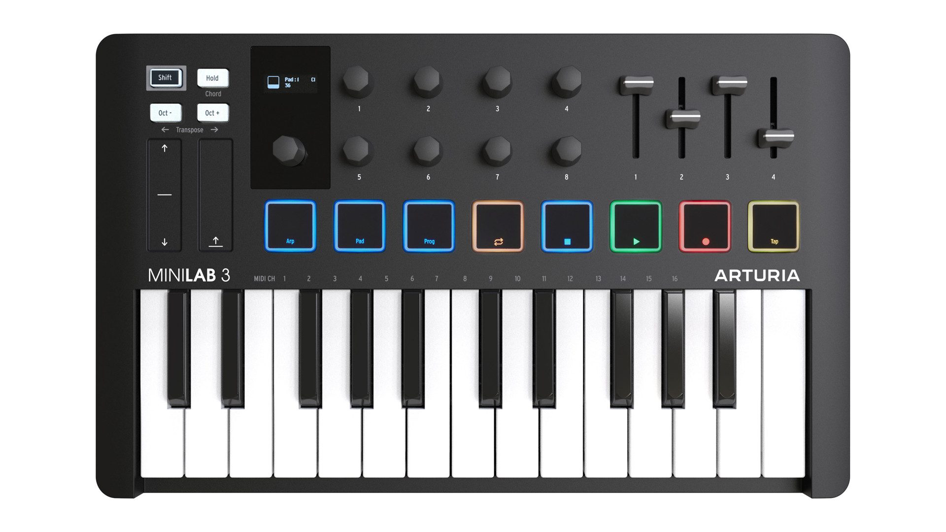 Arturia Masterkeyboard Arturia MiniLab 3 Black