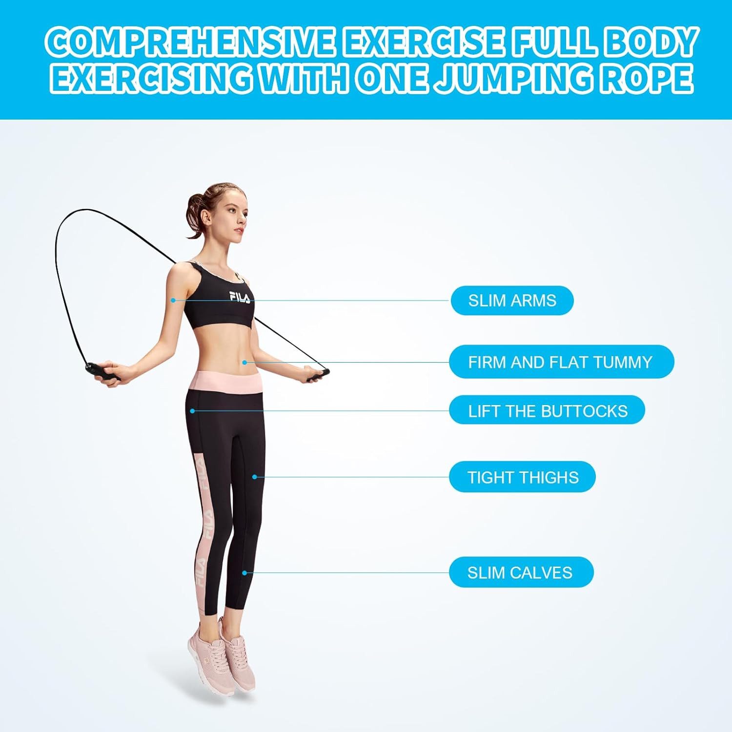 UE Stock Springseil 2 Stk. Springseil Hüpfseil Verstellbar Hautfreundlichen Schaum Griffe, für mehr Fitness und Wohlbefinden!