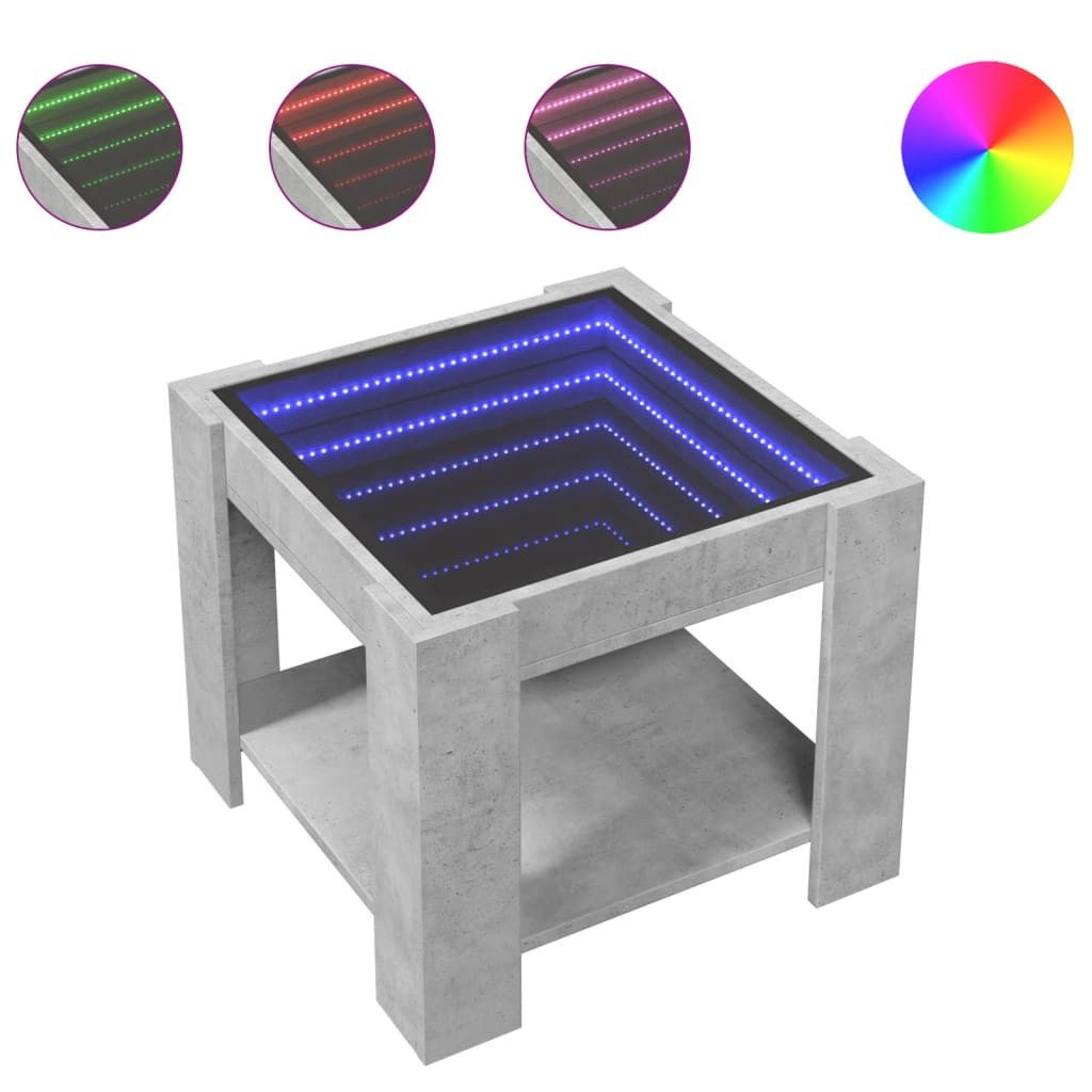 vidaXL Couchtisch LED-Couchtisch Betongrau 53x53x45 cm günstig online kaufen
