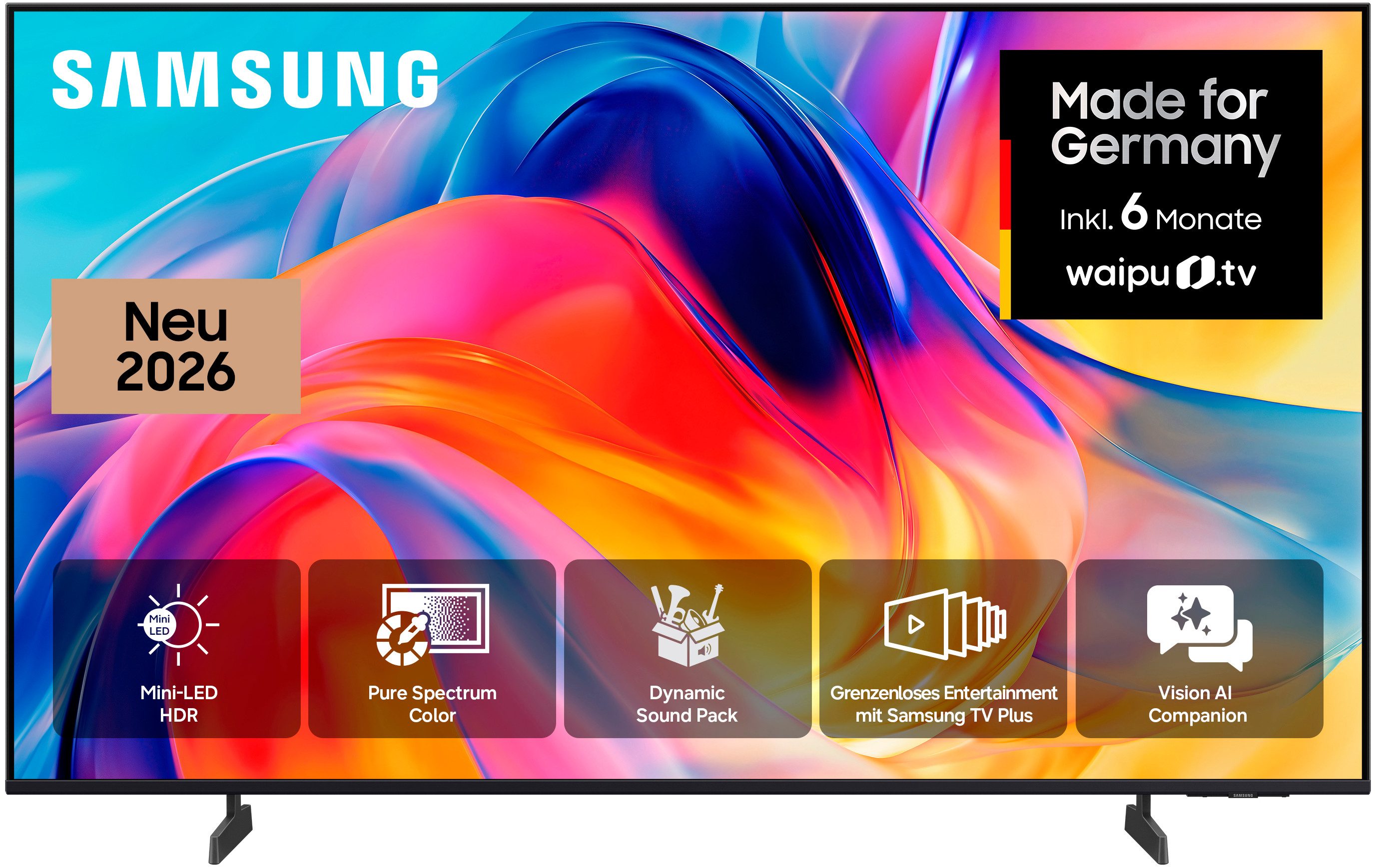 Samsung GU50M70HAU Mini-LED-Fernseher (125 cm/50 Zoll, 4K Ultra HD, Smart-TV, Mini-LED HDR, Pure Spectrum Color, Dynamik Sound Pack, bis 144Hz)