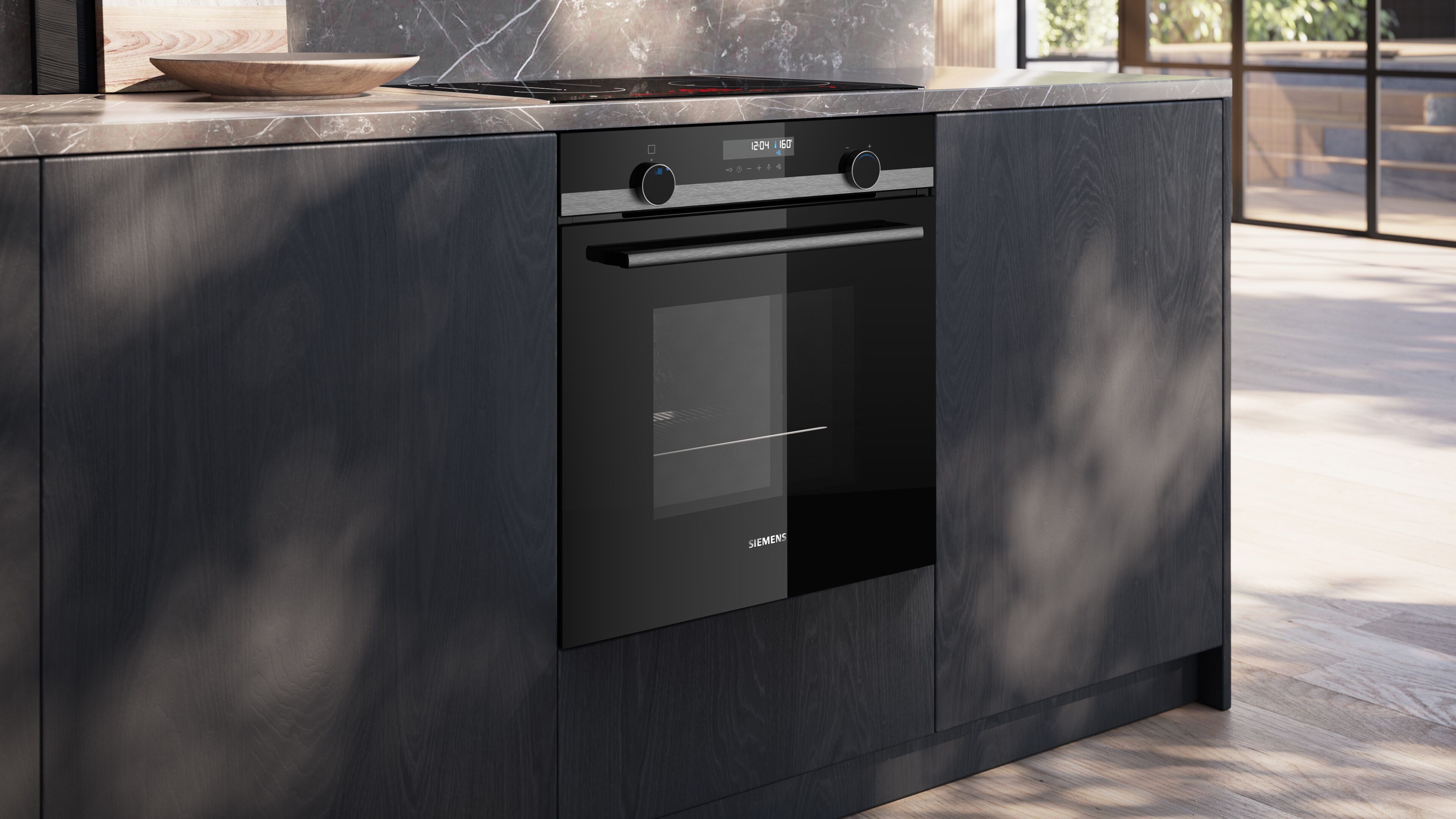 SIEMENS Pyrolyse Backofen iQ500 HB578HBS7, mit Teleskopauszug nachrüstbar, Pyrolyse-Selbstreinigung, Backwagen mit ausziehbarer Tür für bequemes Kochen & Backen