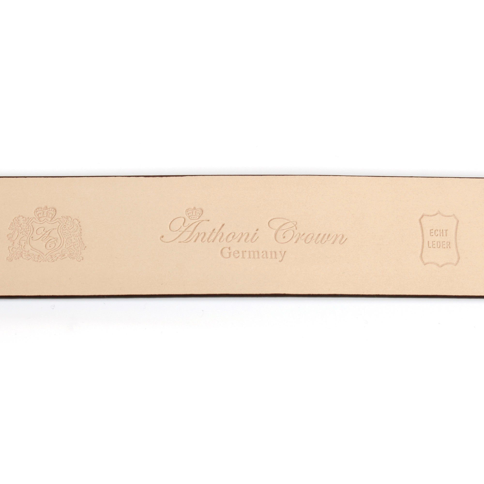 Anthoni Crown Ledergürtel Schließe aus mit Oberfläche Hartglas Elegante