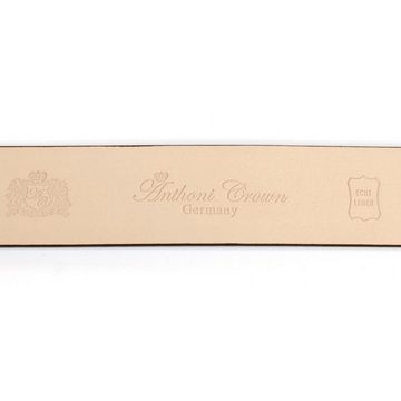 Anthoni Crown Ledergürtel Elegante Schließe mit Oberfläche aus Hartglas
