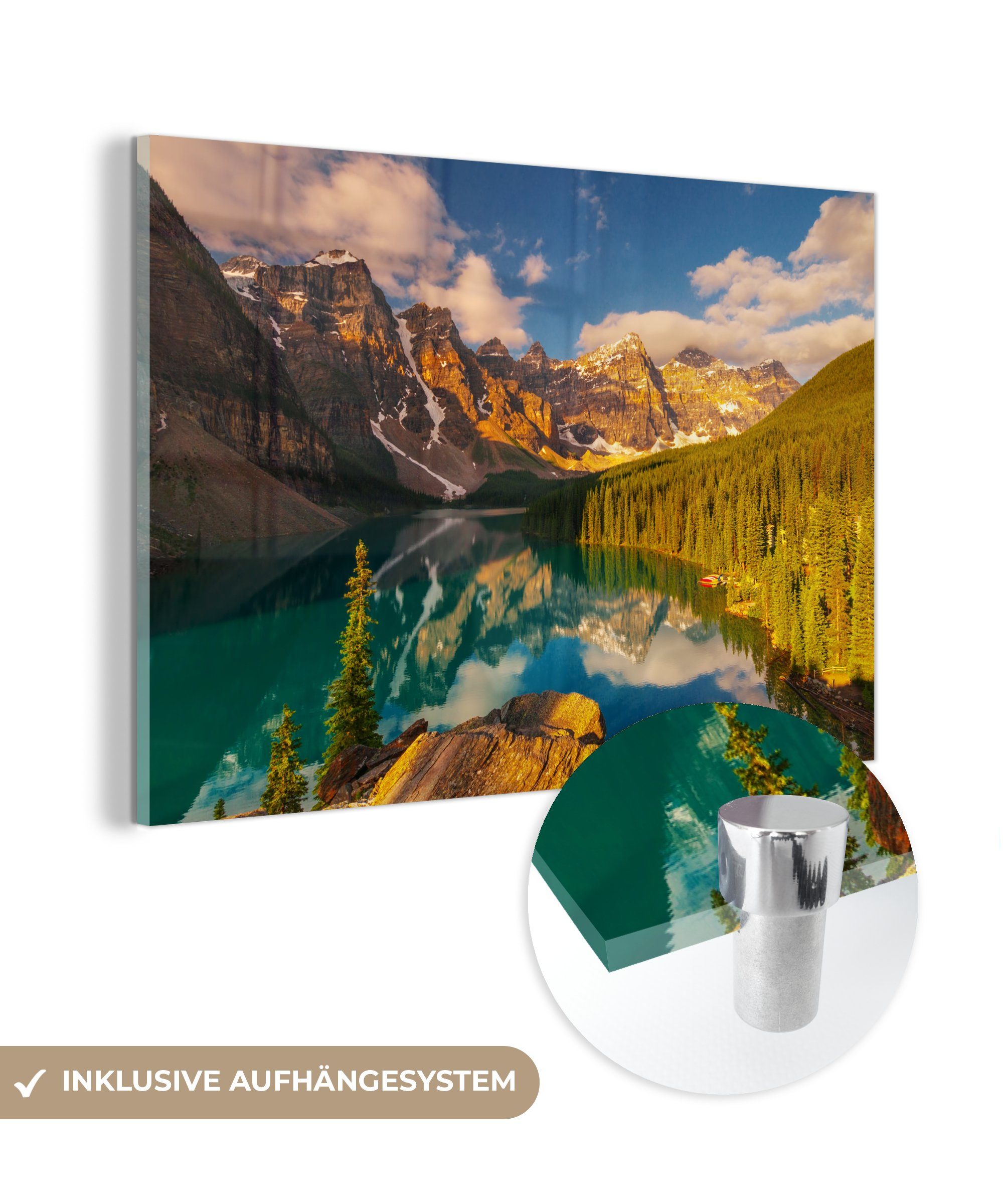 MuchoWow Acrylglasbild Sonnenaufgang im Banff National Park in Nordamerika, (1 St), Acrylglasbilder Wohnzimmer & Schlafzimmer