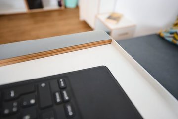 Tojo Laptoptisch praktisch grau/weiß, Frühstück- und Notebooktablett, Breite 65 cm