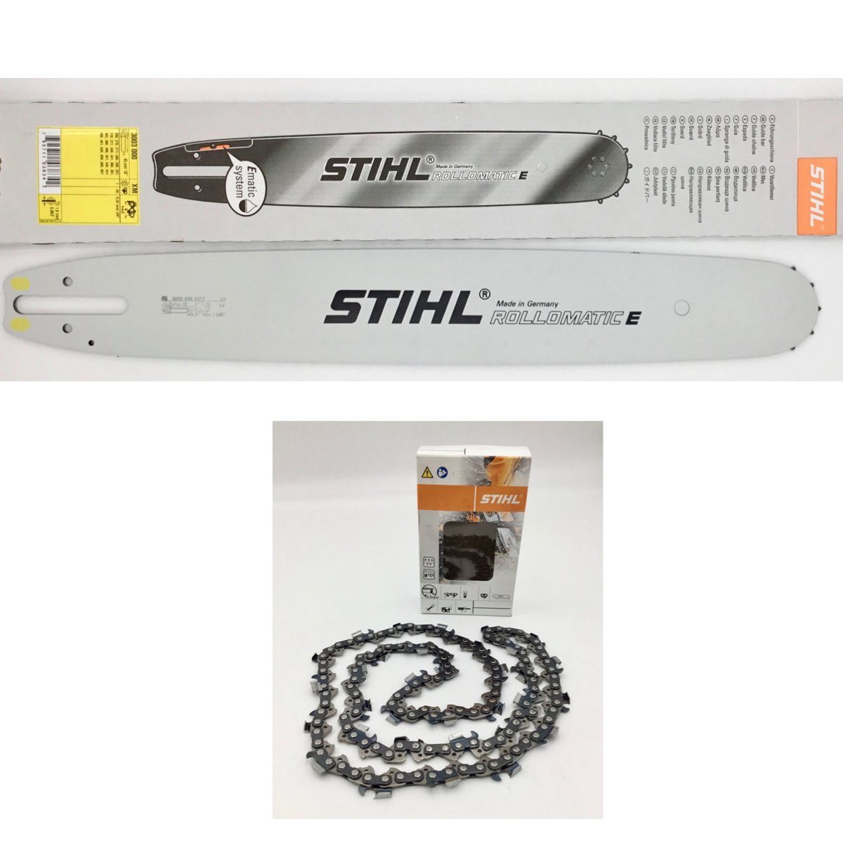 STIHL Führungsschiene Rollomatic E 45 3/8" - 1,6 30030005211 + 1x Kette, 37 cm Schwertlänge