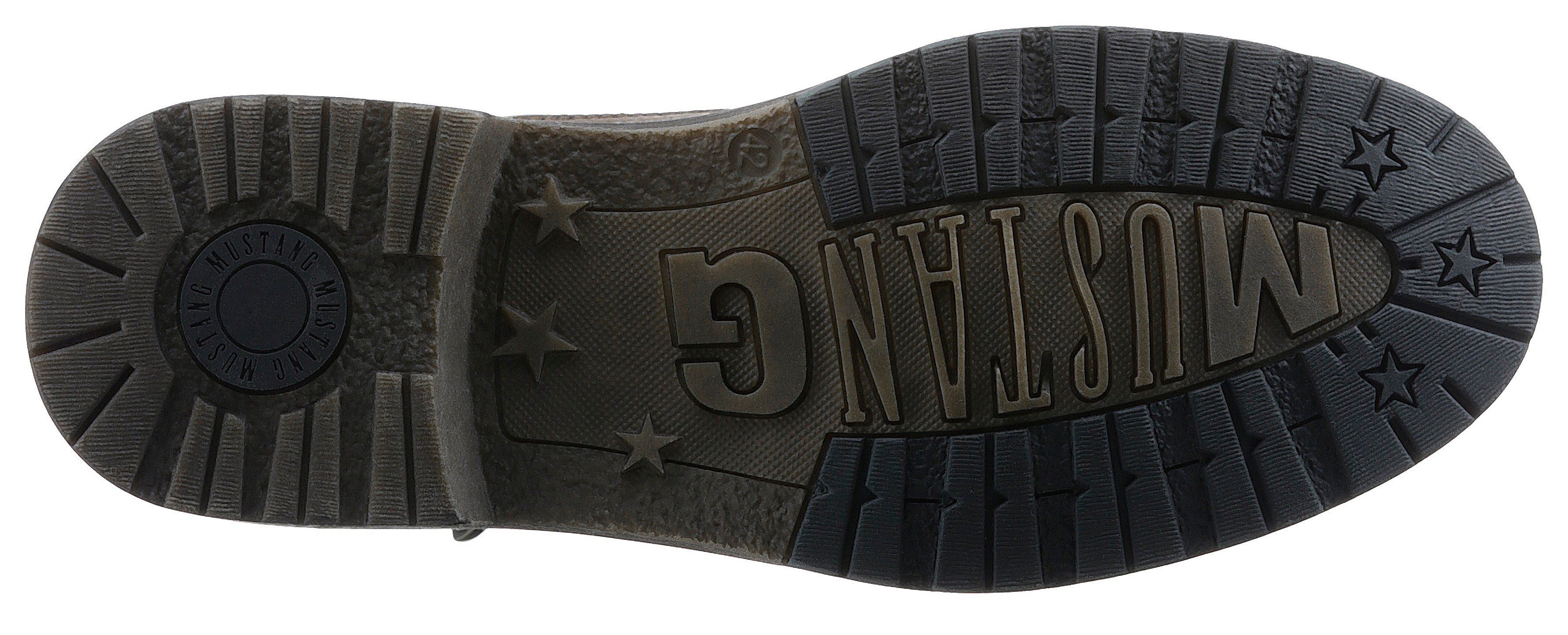 Mustang Shoes Schnürboots mit seitlichem Reißverschluss für leichteres Schlupfen