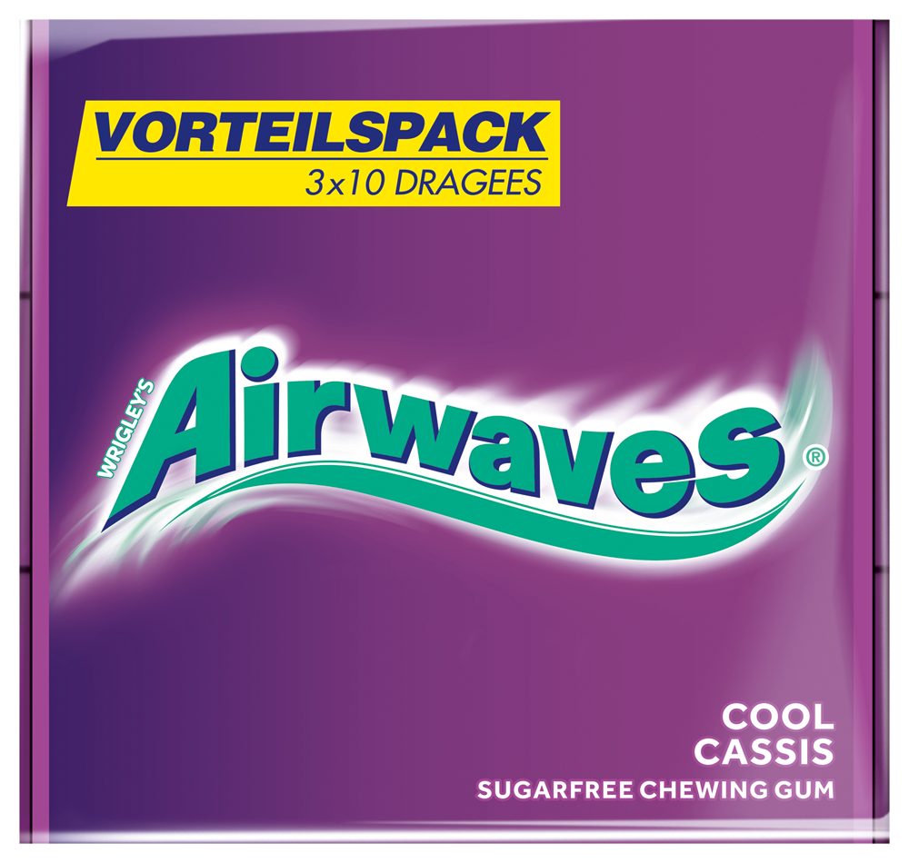 Airwaves Süßigkeit Airwaves Kaugummi Mix Cool Cassis, Menthol & Cherry Menthol 9x3x10