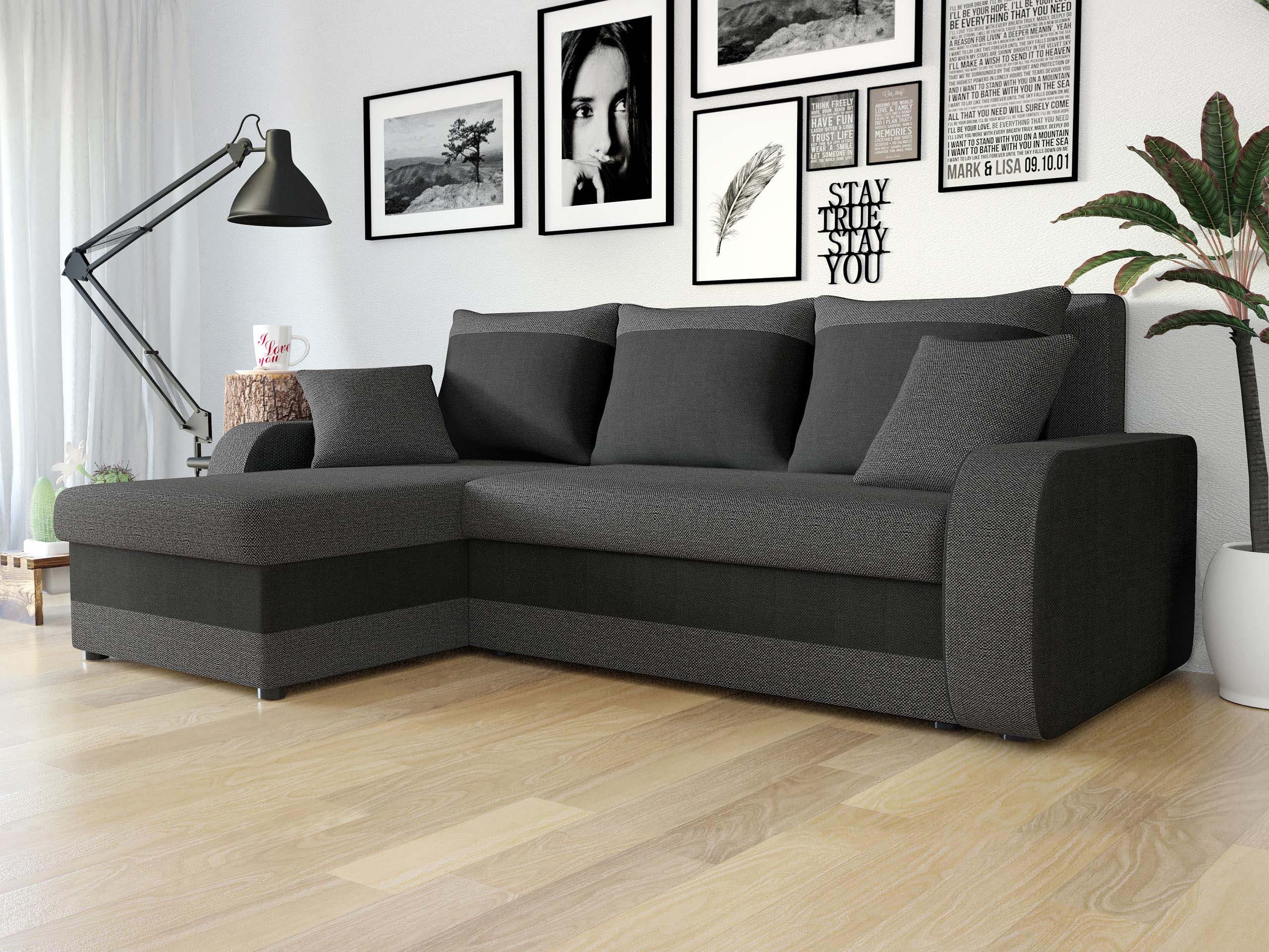 MIRJAN24 Ecksofa Kris Lux, mit Schlaffunktion und zwei Bettkasten, L-Form mit Kissen-Set, L: 238 cm