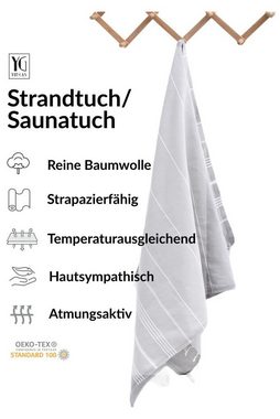 YENGAS Hamamtuch, Saunatuch, Strandtuch, Peshtemal, 95x175cm, (1-St), platzsparend & leicht & schnelltrocknend, 100% Baumwolle